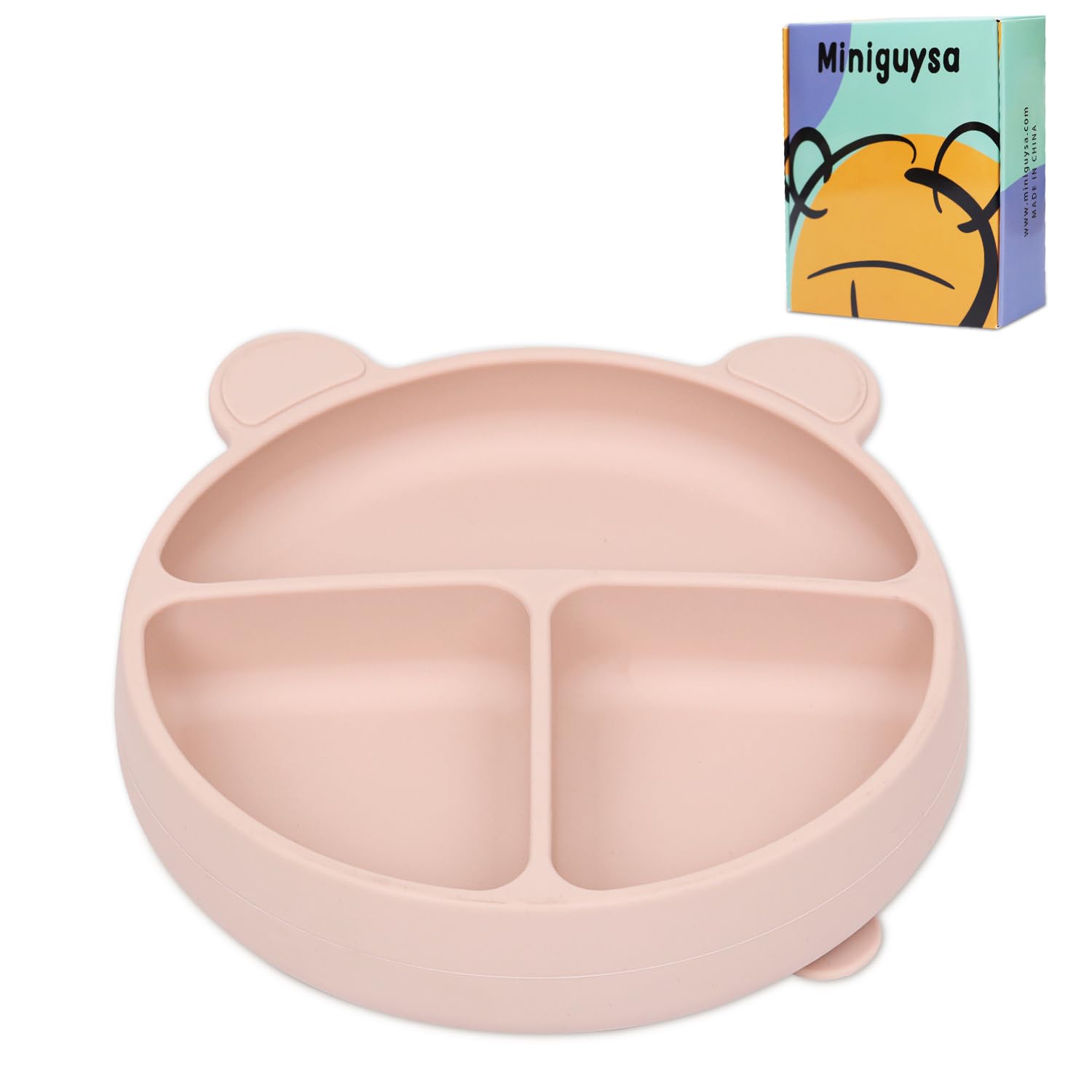Non-Slip Silicone Baby Bowls with Strong Suction - 100% Food Grade, BPA-Free, Dishwasher & Microwave Safe - Toddler Feeding Plates for Ages 1-3 (Pink) - Perfect for Highchair Meals, Travel & Mess-Free Learning to Eat