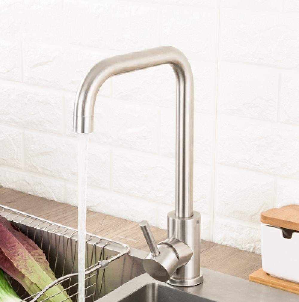 Premium Stainless Steel Kitchen Faucet with 360° Swivel Spout | Brushed Nickel Pull-Down Sprayer | Hot & Cold Water Mixer Tap for Modern Sinks | Perfect for Cooking, Washing Dishes & Filling Pots