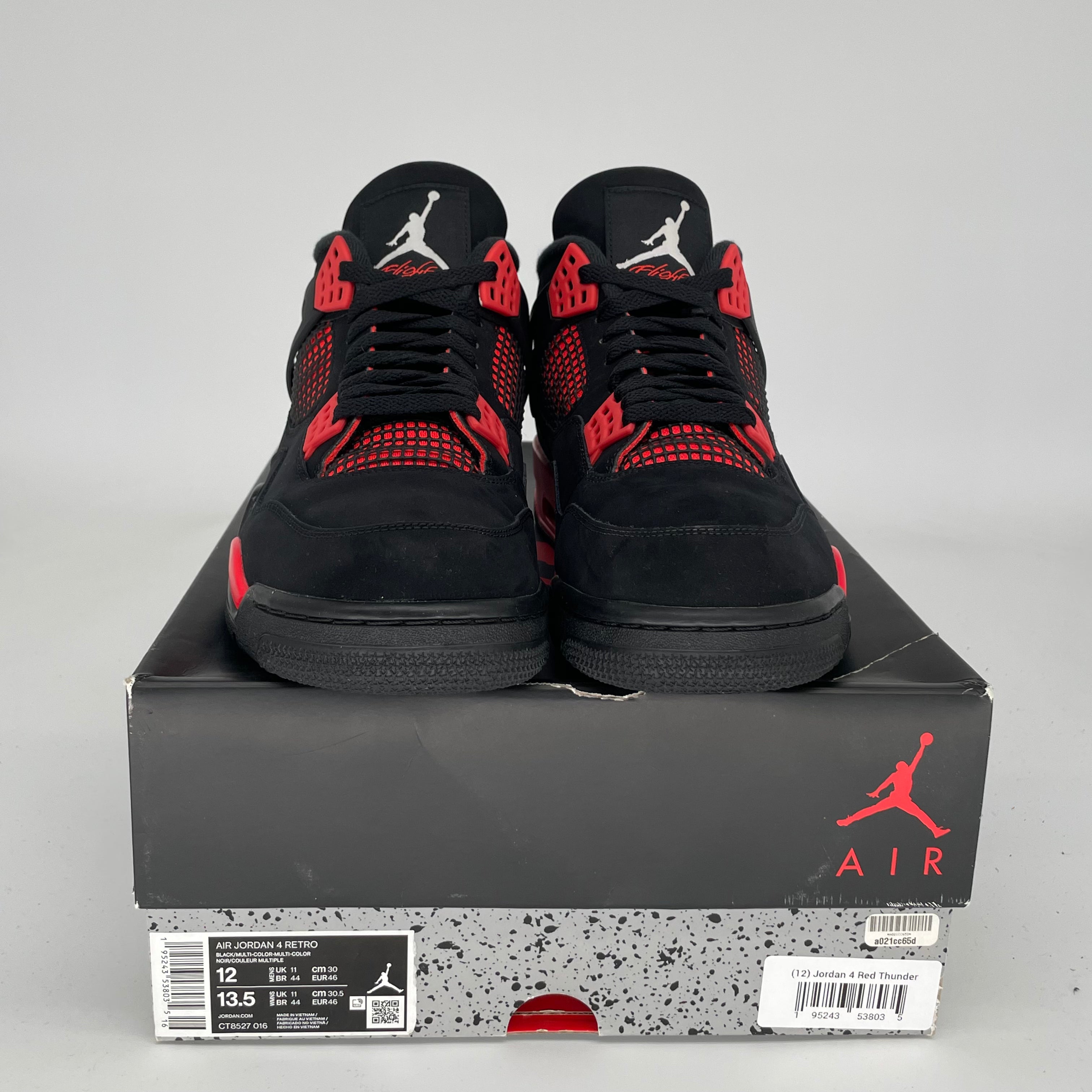 AIR JORDAN 4 RED THUNDER Men's Basketball Shoes Size 12 - CT8527-016 Retro Sneakers for Casual Wear & Street Style