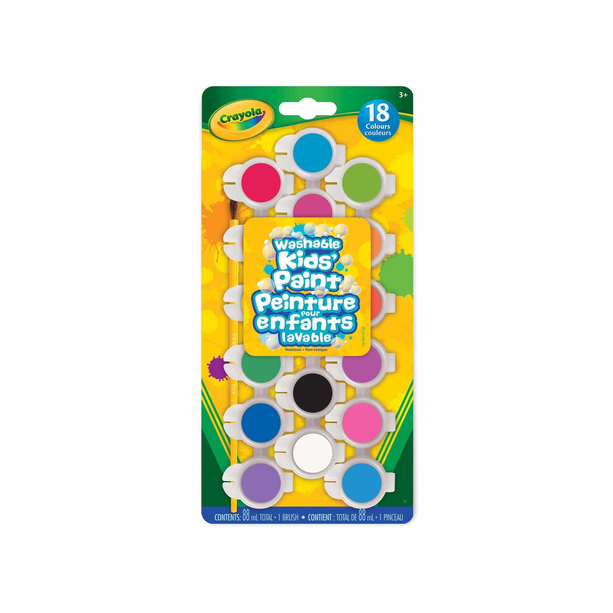 18-Color Non-Toxic Washable Kids' Paint Set for Finger Painting & Art Projects - Safe for Toddlers & Preschool Classroom Activities