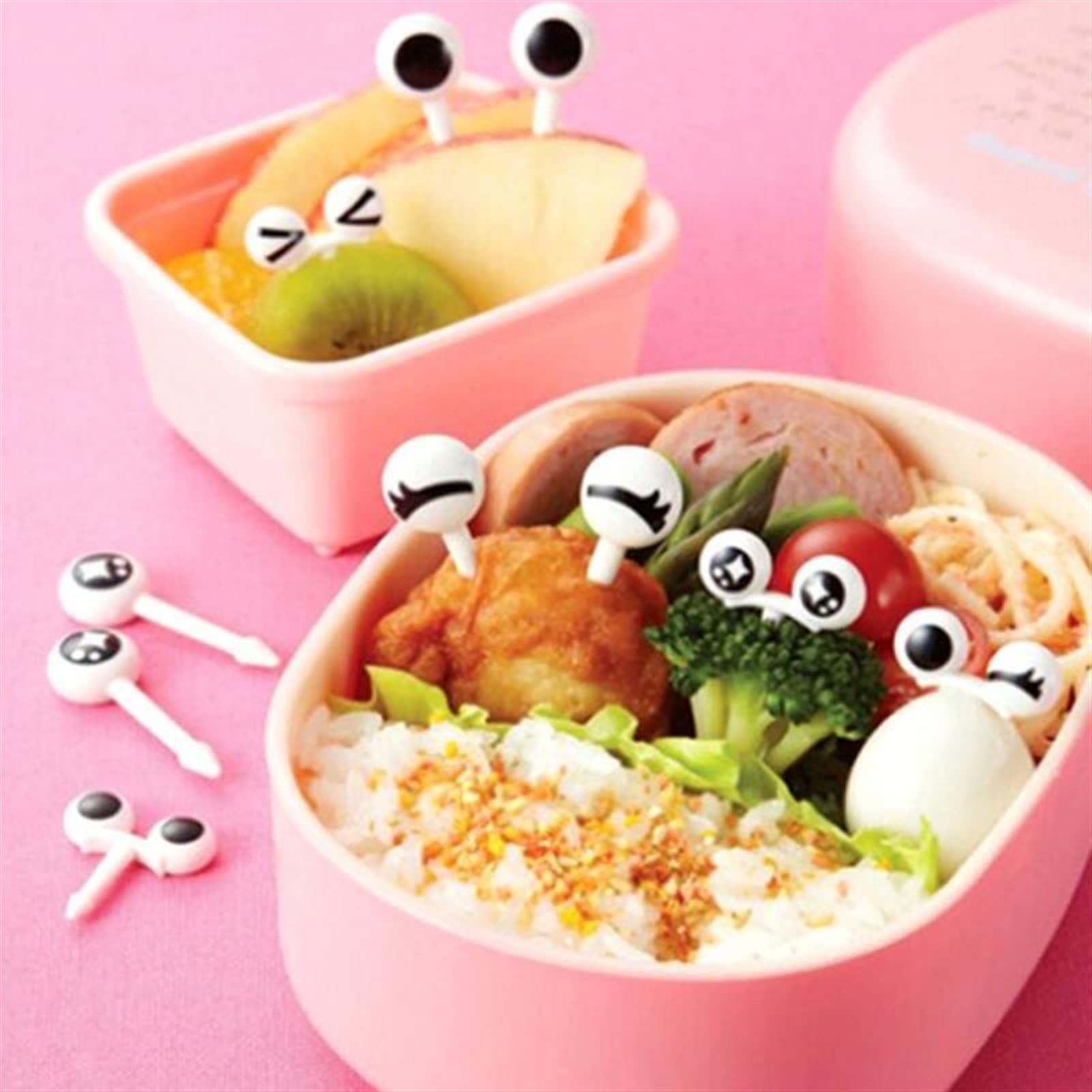 10-Piece Cute Plastic Cartoon Fork Spoon Knife Set - Bento Tableware, Fruit Toothpicks, Dessert & Fish Forks - Colorful Food Picks for Kids Lunch Box, Party Decorations & Picnic Supplies (10pcs)