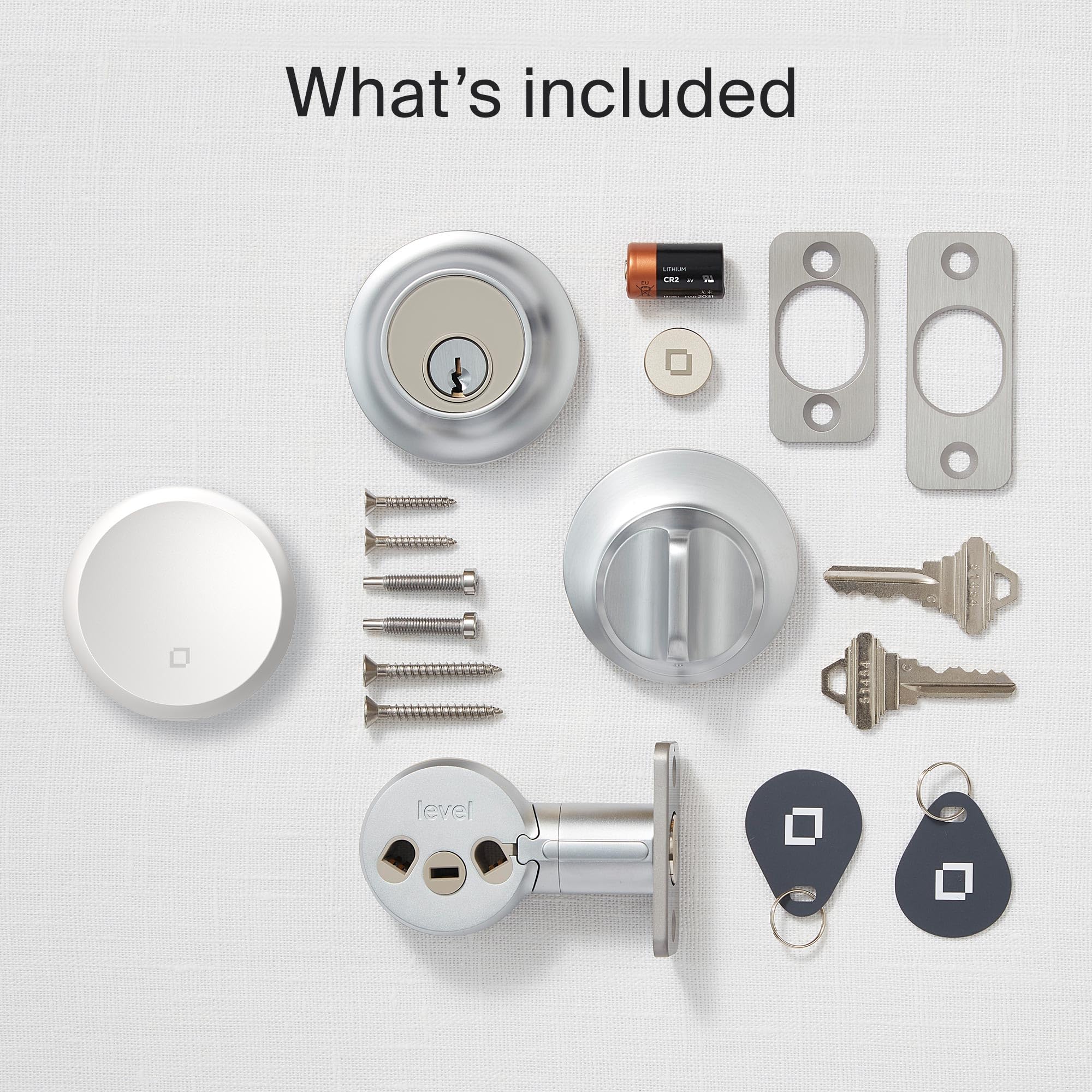 Level Lock+ WiFi Deadbolt Smart Lock - World's Smallest Smart Lock with Apple Home Key - Remote Access via iOS/Android App - Compatible with Apple Home, Alexa & Google Home (Satin Chrome) - Perfect for Smart Homes, Vacation Rentals & Airbnb Properties