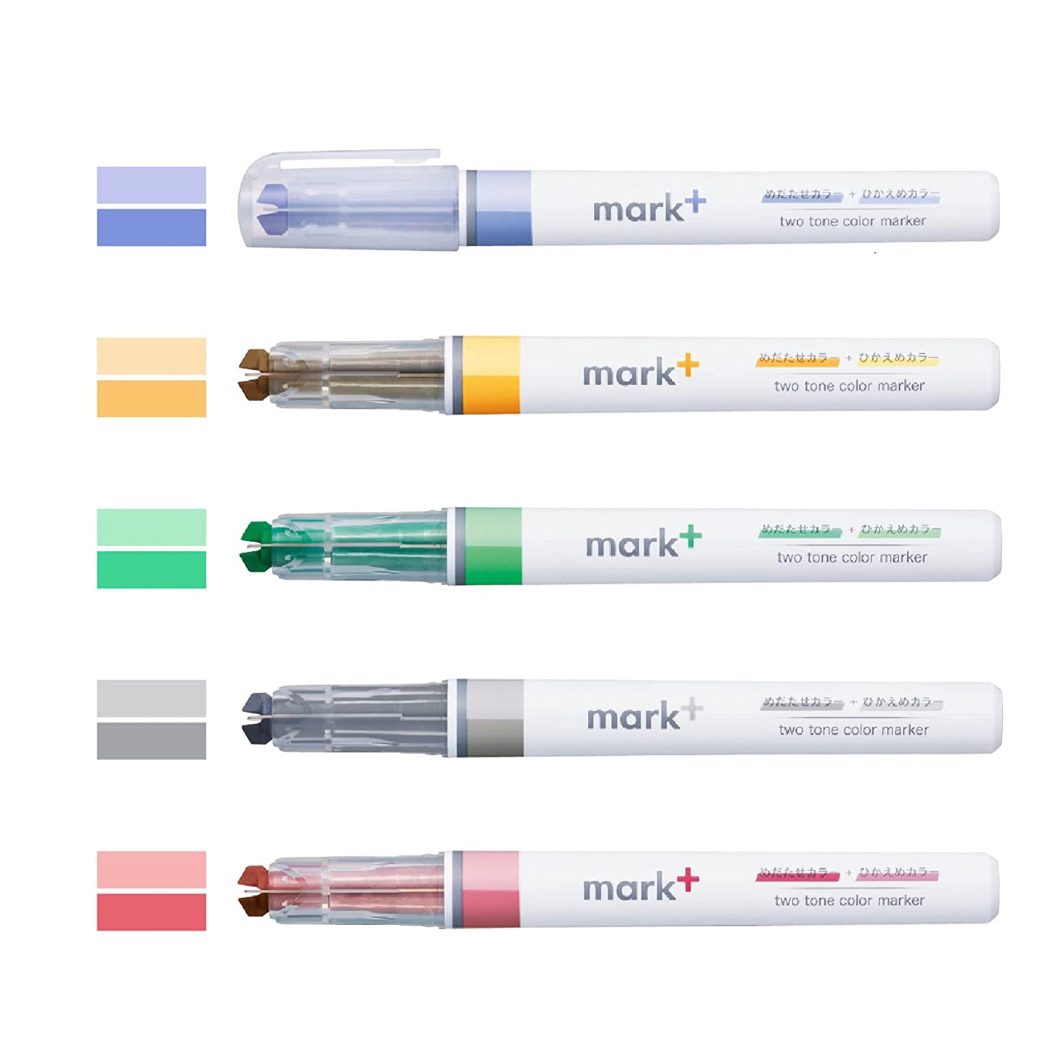 Marktus Dual Tone Color Highlighter Set - 6 Vibrant Colors for Note Taking, Studying & Organization | Perfect for Students, Office & School Supplies | KOKUYO
