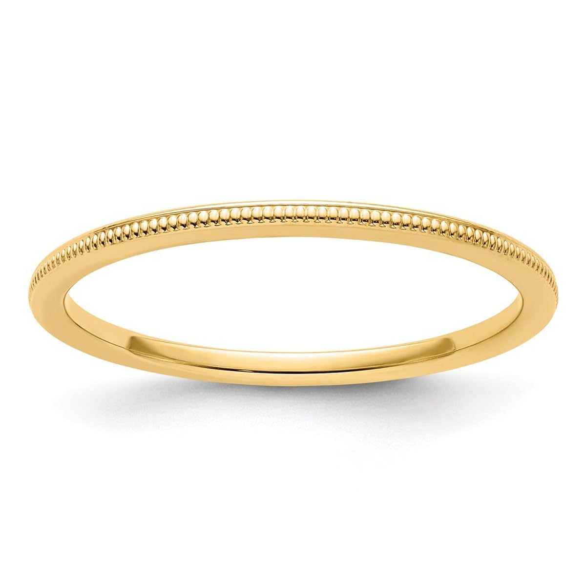10K Gold Milgrain Stackable Band Ring for Women - Wedding, Engagement, Anniversary Jewelry in Rose Gold, White Gold & Yellow Gold | 1.2mm Thin Band, Multiple Sizes Available | Perfect for Everyday Wear, Gift Giving & Special Occasions
