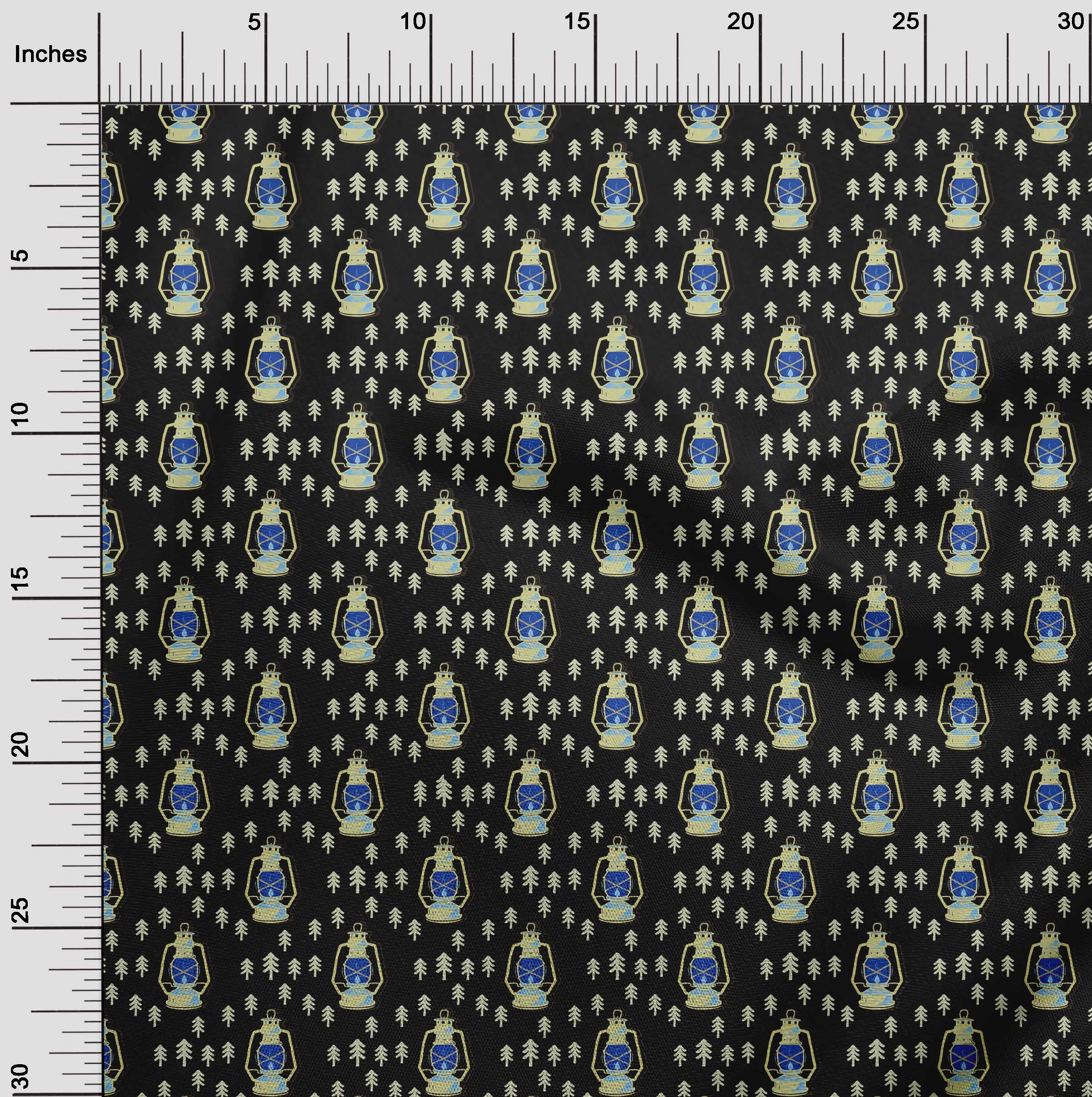 Premium Cotton Cambric Black Fabric for Halloween Lamps - 56 Inch Wide Printed Craft Fabric by The Yard | Perfect for Sewing Projects, DIY Decorations & Costume Making