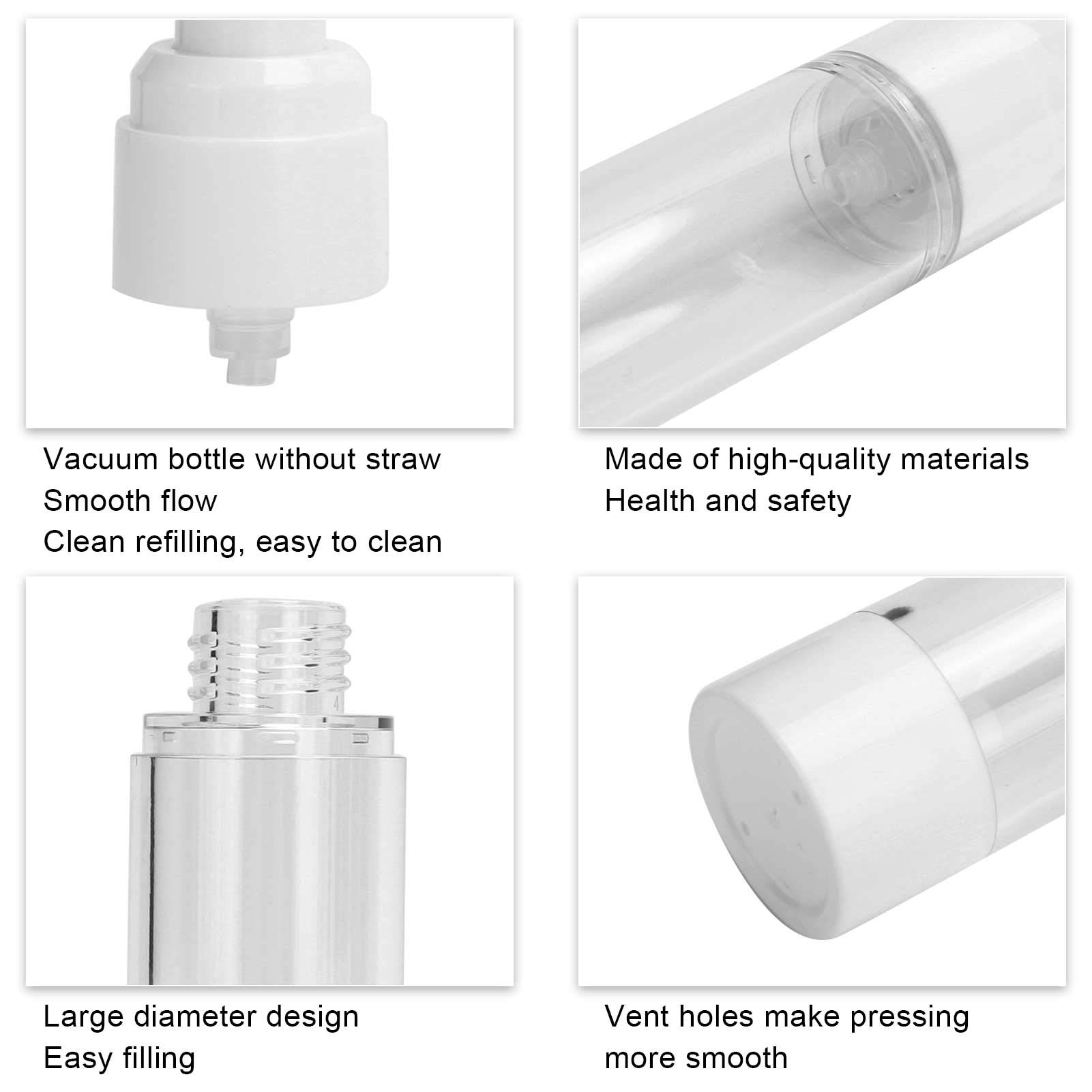 6 Pcs 50ml Empty Roll-On Bottles with Pump for Cream & Lotion Dispensing - Refillable Travel Cosmetic Containers for Toiletries, Skincare & Makeup - Perfect for Home, Gym & On-The-Go Use
