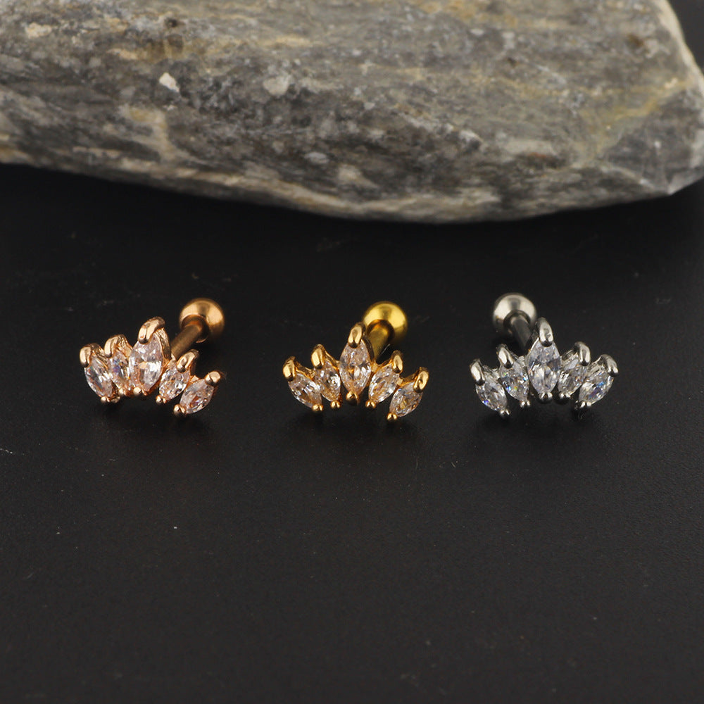 20G Marquise Tiny Cartilage Tragus Conch Stud Earrings for Women | HSPJ1908 | Perfect for Daily Wear, Parties & Special Occasions