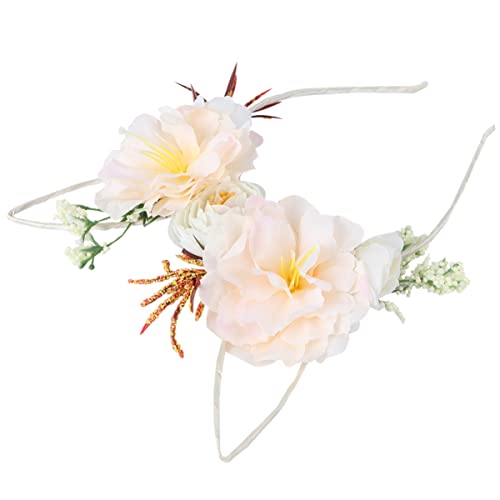 FRCOLOR Bunny Ear Headband with Peony Flowers - Cute Floral Easter Party Headbands for Women & Girls - Perfect for Easter Celebrations, Costume Parties, and Spring Photo Shoots