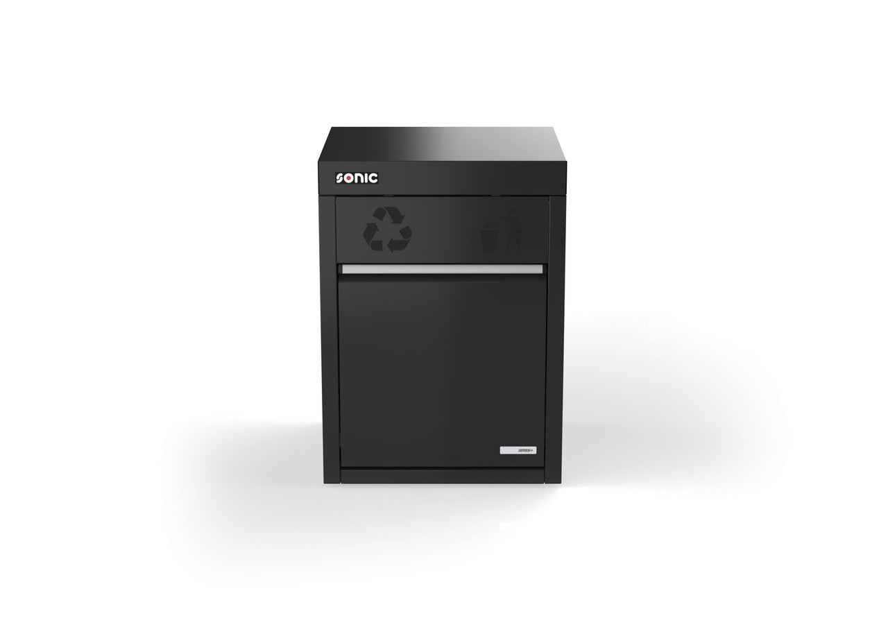 Sonic Tools MSS+ 720 Series Waste Bin & Recycle Cabinet - Heavy Duty Metal Trash Can for Office, Kitchen, Garage & Workshop Organization