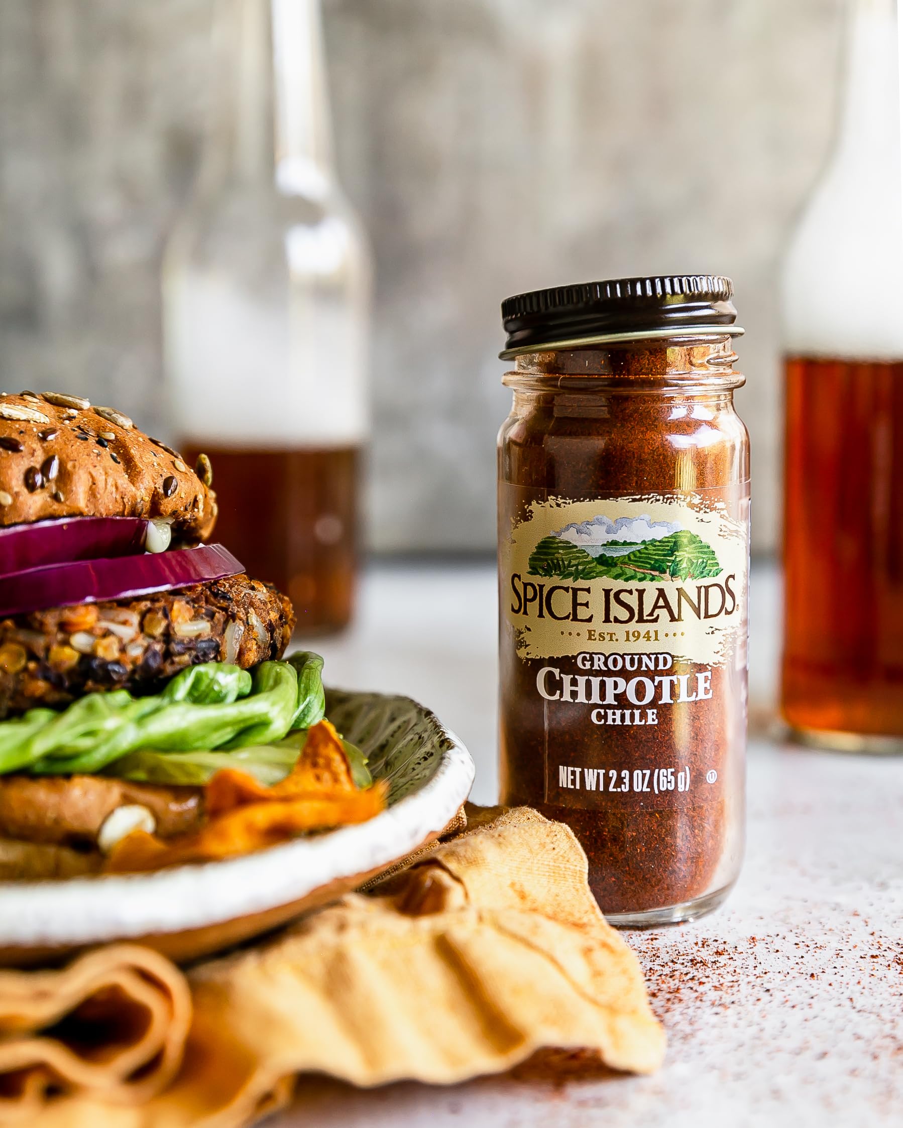 Spice Islands Chipotle Chili Powder 2.3 oz - Smoky & Spicy Seasoning for Grilling, BBQ, Tacos & Mexican Dishes