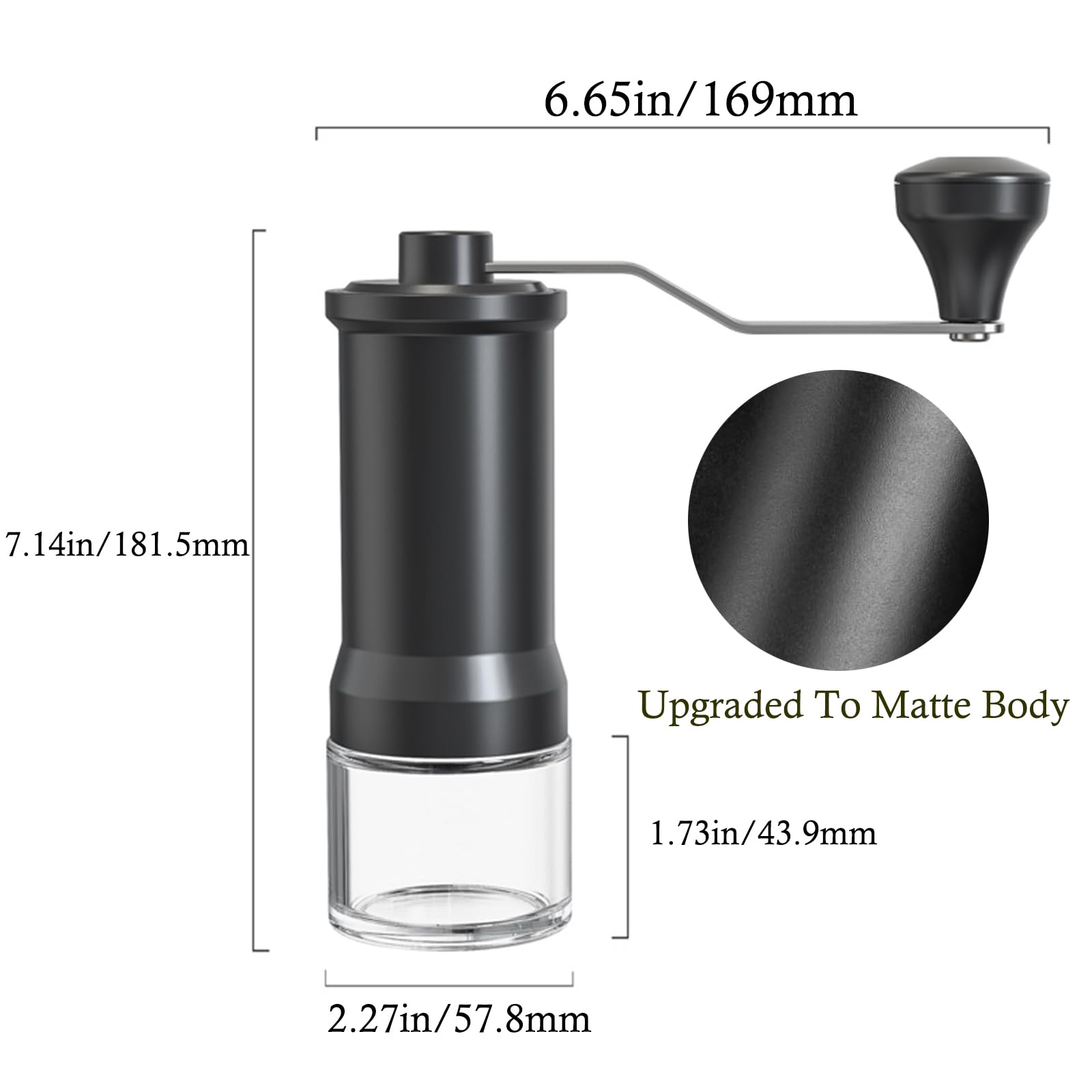 Premium Manual Coffee Grinder with Ceramic Burr - Adjustable Coarse to Fine Grind Settings, Portable Spice & Coffee Mill with Cleaning Brush - Perfect for Home Brewing, Travel, Camping & Outdoor Adventures