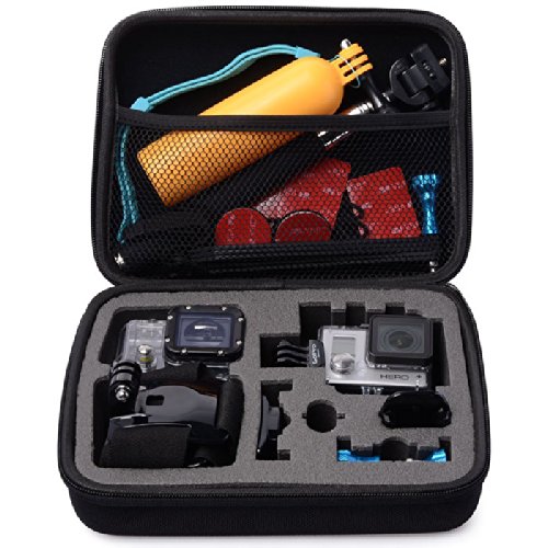 Myriasea Medium Size Waterproof Travel Storage Bag Case for GoPro Hero 4/3+/3/2/1 & SJ4000 Action Cameras - Durable Camera Accessories Organizer - Perfect for Hiking, Swimming & Outdoor Adventures