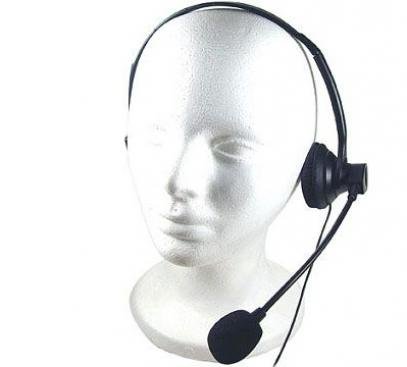 Wired Mono Headphone with Microphone - 3.5mm Single Earbud Headset, Over-The-Head Design, Hands-Free Calling - Compatible with GreatCall Jitterbug Flip - Perfect for Seniors, Home Use & Emergency Communication