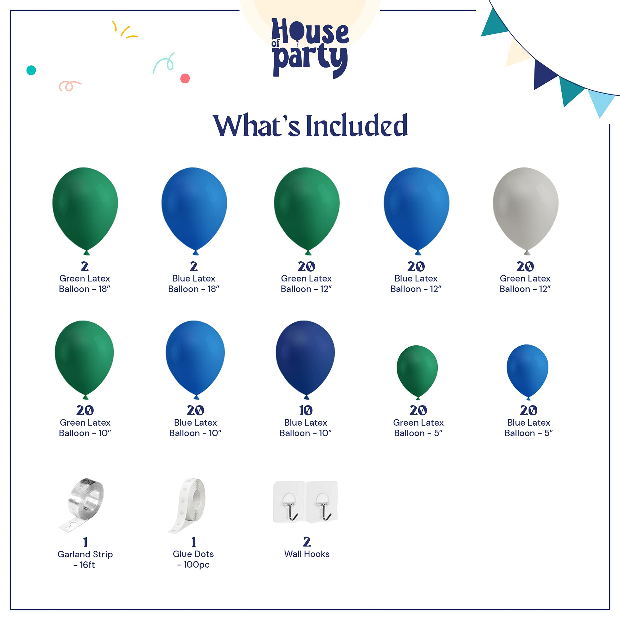 Jurassic World Balloon Garland Kit - 158 Pcs Blue & Green Dinosaur Balloons for Baby Showers, Jungle Theme Parties, Birthday Decorations | Perfect for Dinosaur-Themed Events, Kids' Birthday Parties, and Baby Shower Decorations