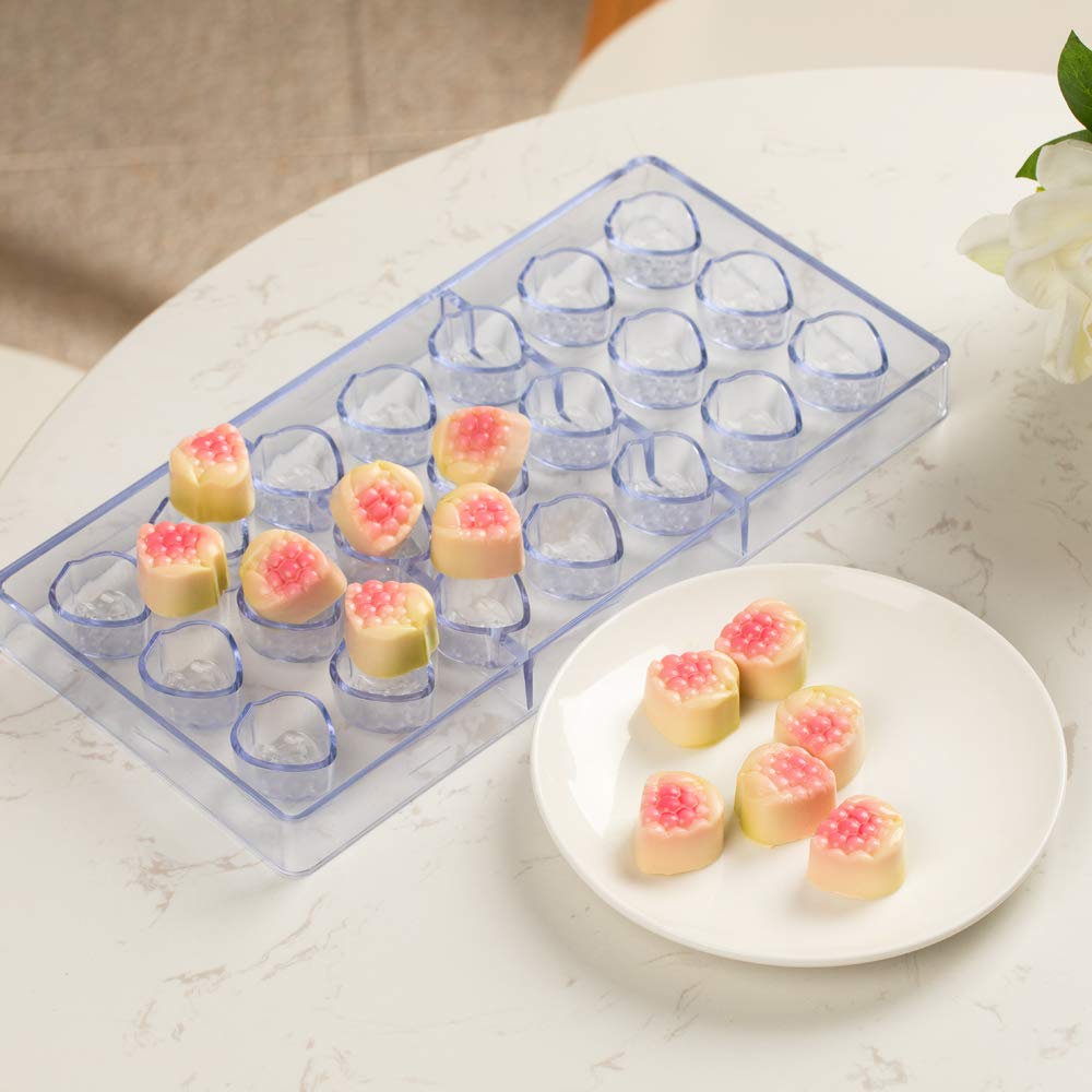 10.8 x 5.3 Inch Chocolate Berry Molds - Set of 10 Polycarbonate Fruit Molds with 20 Cavities | Freezer Safe, Food Grade, Easy Release | Perfect for Chocolate Making, Candy Crafting & DIY Desserts