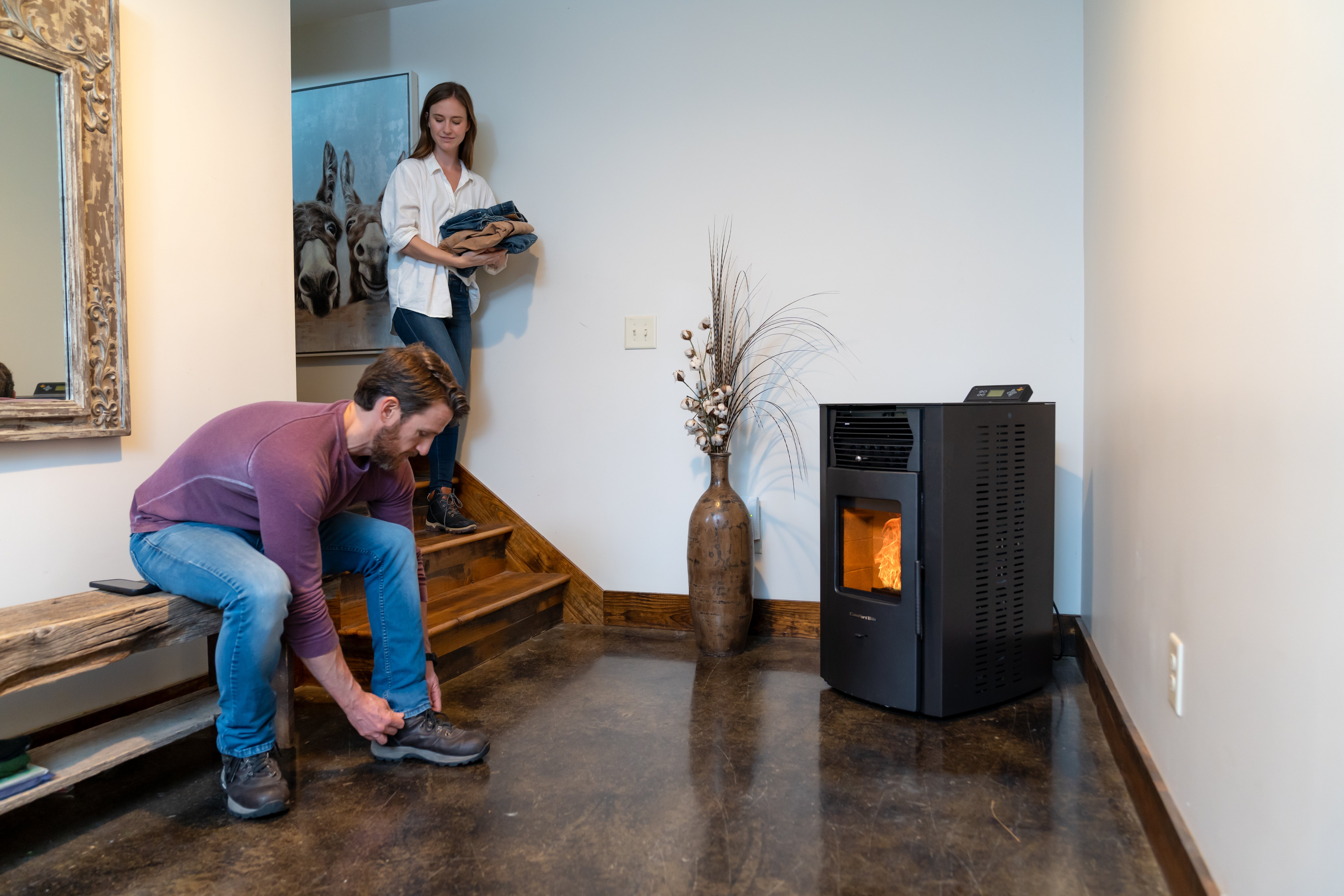 ComfortBilt HP50S High-Efficiency Pellet Stove in Charcoal Grey/Black - Perfect for Home Heating & Cozy Winter Nights
