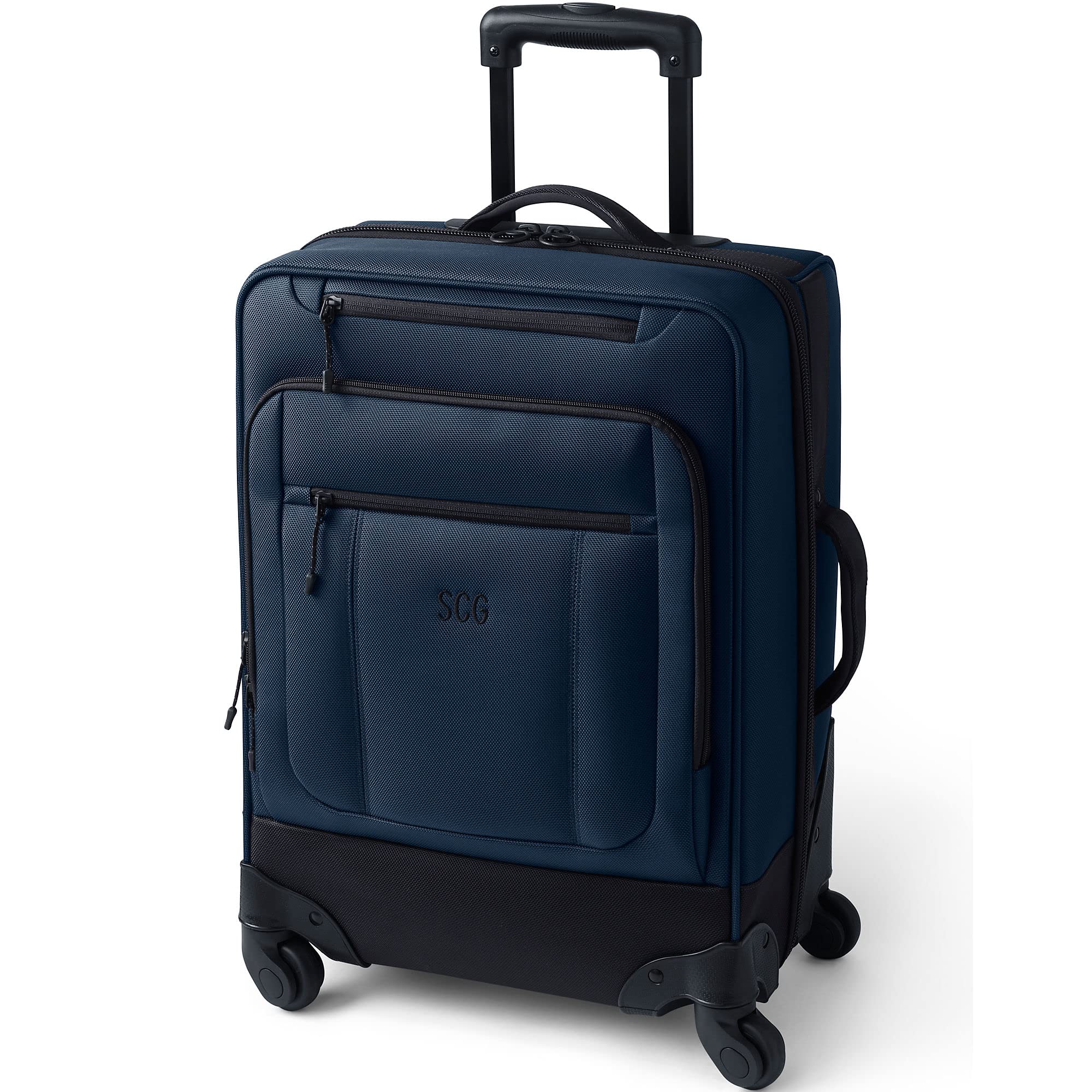 Lands' End Travel Commuter Carry-On Luggage - Radiant Navy One Size Suitcase for Business Trips & Weekend Getaways