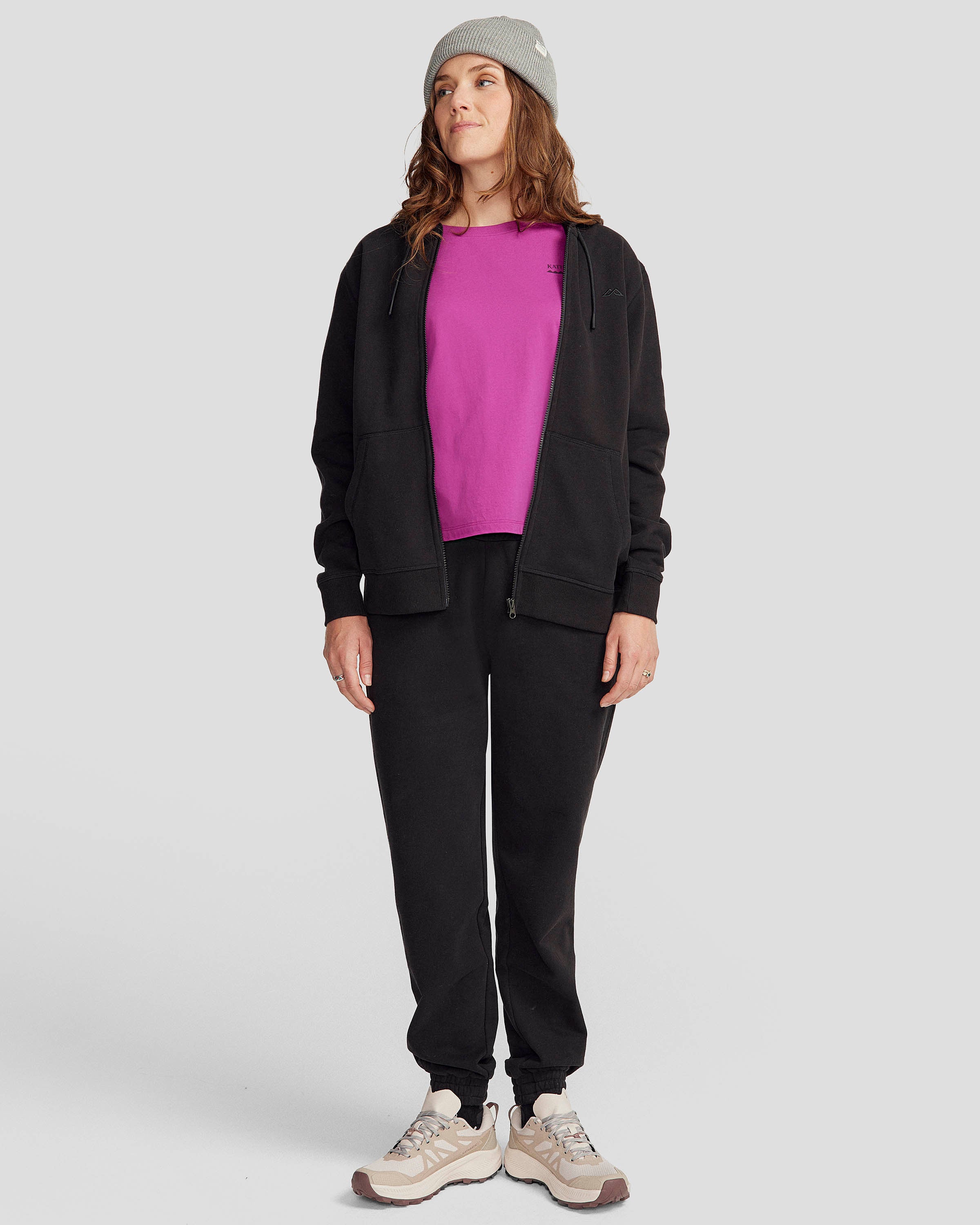 Women's Full Zip Hoodie Black Stingray - Soft Fleece Jacket for Casual Wear & Outdoor Activities | Cozy Winter Pullover for Running, Hiking & Lounge