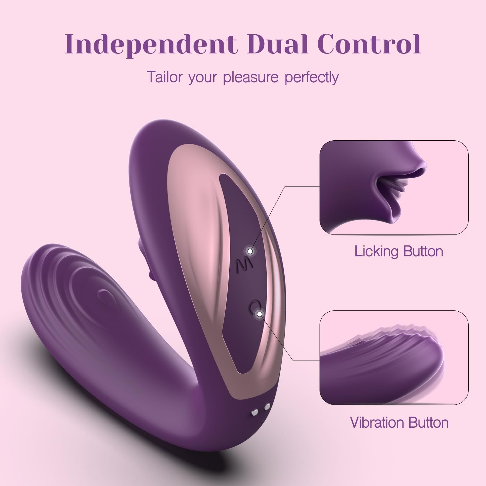 Tracy's Dog Clitoral Stimulator & G-Spot Vibrator - Remote Control Adult Toy for Women & Couples with 7 Licking & 10 Vibration Patterns - Purple Sex Toy for Double Pleasure - Perfect for Solo Play & Intimate Couple Moments
