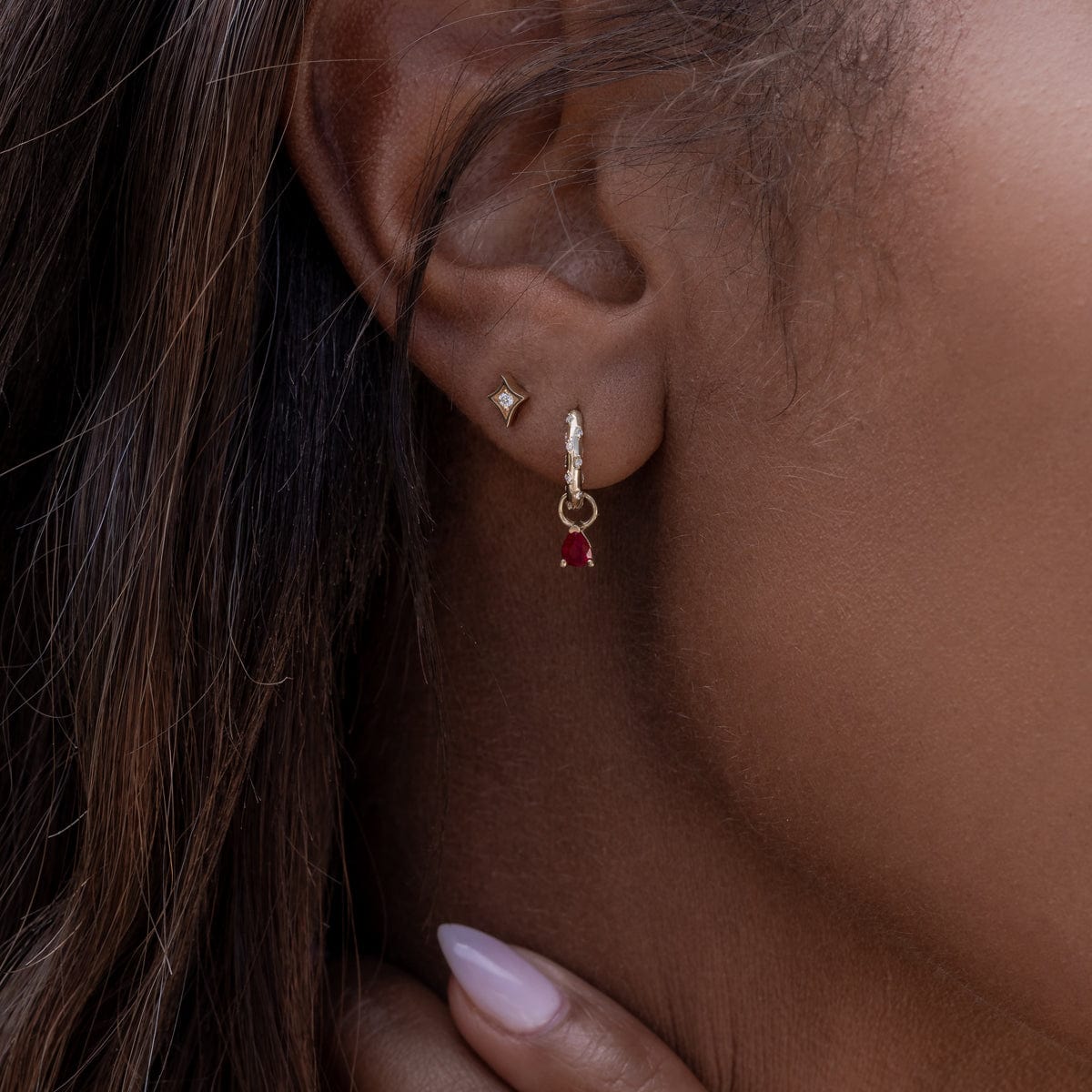 Mini Birthstone Huggie Charms - Dainty Sterling Silver Earrings for Women | Perfect for Everyday Wear, Gifts & Special Occasions