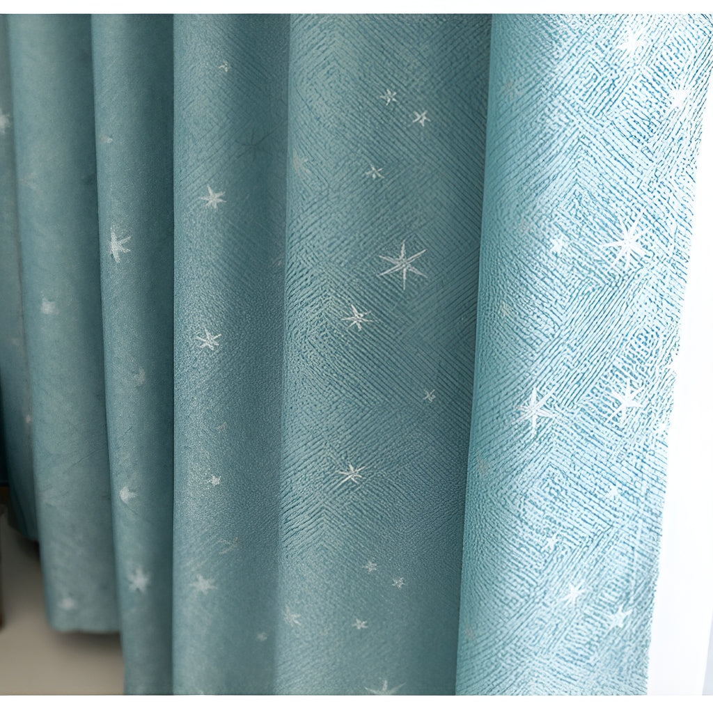 Colette Soundproof & Thermal Blackout Custom Curtain with Star Design - Perfect for Bedroom, Nursery & Home Theater Noise Reduction