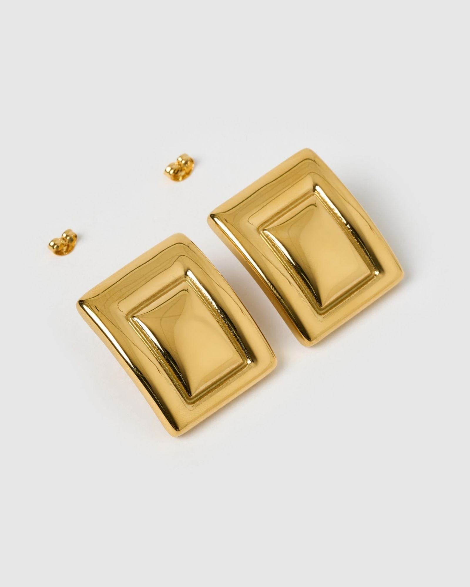 Izoa Evangeline Stud Earrings - 14K Gold Plated Cubic Zirconia Earrings for Women, Minimalist Elegant Jewelry Gift for Wedding, Party & Everyday Wear