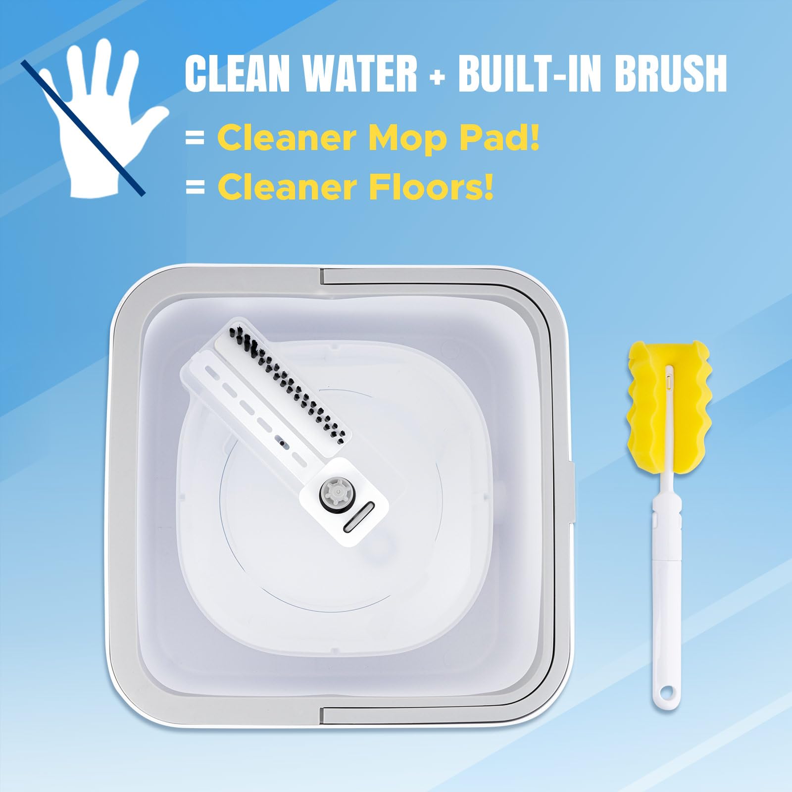 VENETIO 3-Tank Spin Mop & Bucket Set with Separated Dirty Water System | Deep Cleaning for Hardwood, Laminate & Tile Floors | Hands-Free Wringing | Includes 3 Washable Microfiber Pads | Perfect for Home, Kitchen & Bathroom Cleaning