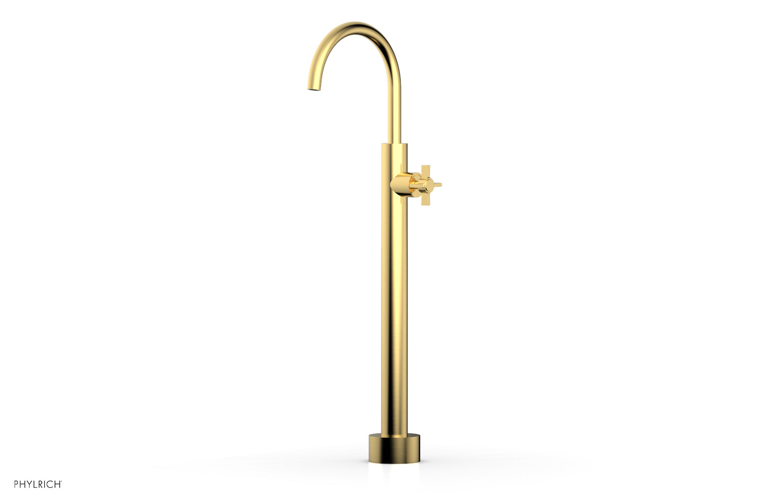 BASIC Low Floor Mount Tub Filler with Cross Handle - D132 44 04 - Perfect for Modern Bathroom Renovations and Spa-Like Showers