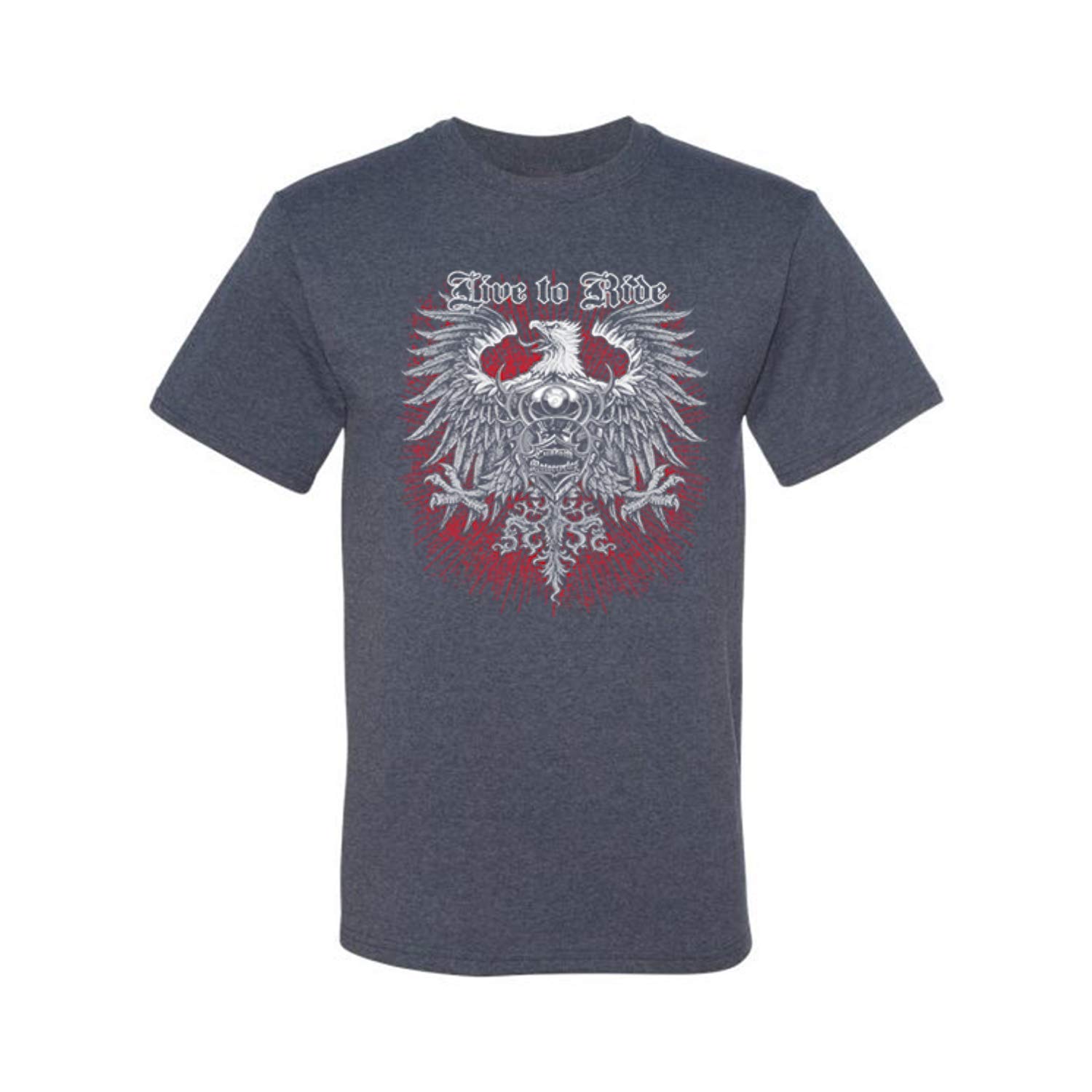 Live to Ride Motorcycle Club Graphic T-Shirt for Men - Biker Enthusiast Apparel - Perfect for Motorcycle Rides, Car Shows & Casual Wear