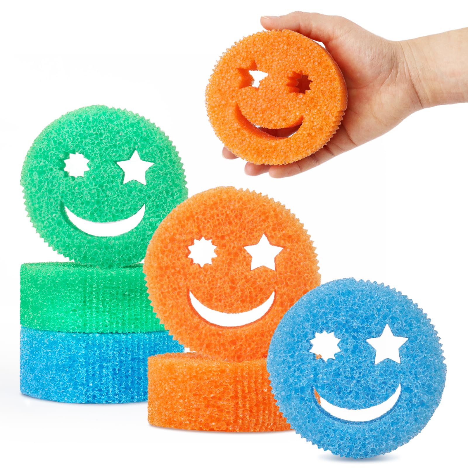 Scratch-Free Dish Sponges (6 Pack) - BPA Free Kitchen & Bath Scrubbers for Odor Control