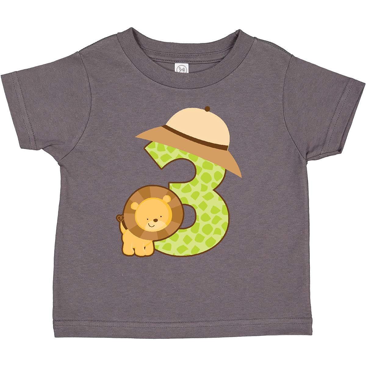 Inktastic Safari 3rd Birthday T-Shirt for 3 Year Old Toddlers - Cute Animal Print Top for Kids Birthday Party & Casual Wear