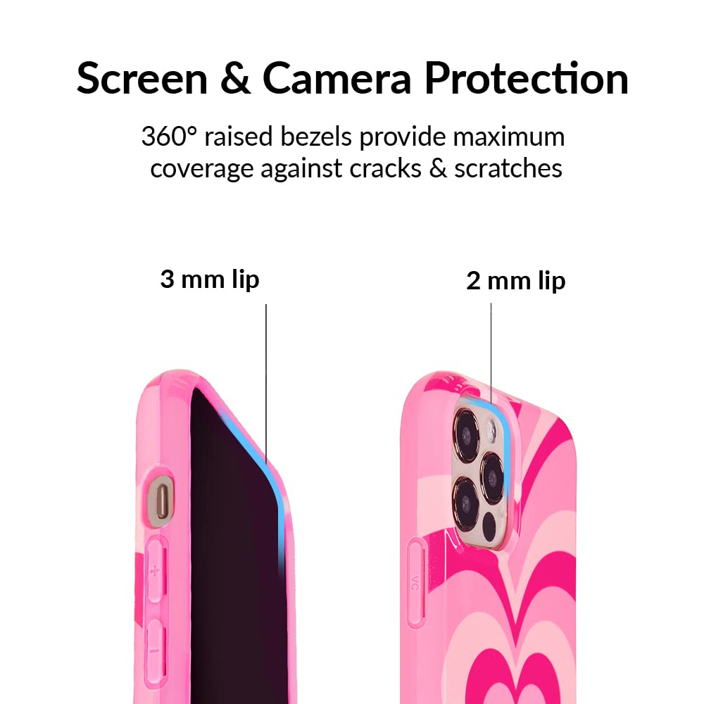 VELVET CAVIAR MagSafe Compatible iPhone 12/12 Pro Case - 10ft Military-Grade Drop Protection, Cute Pink Hearts Design - Perfect for Women's Everyday Use & Gift Giving