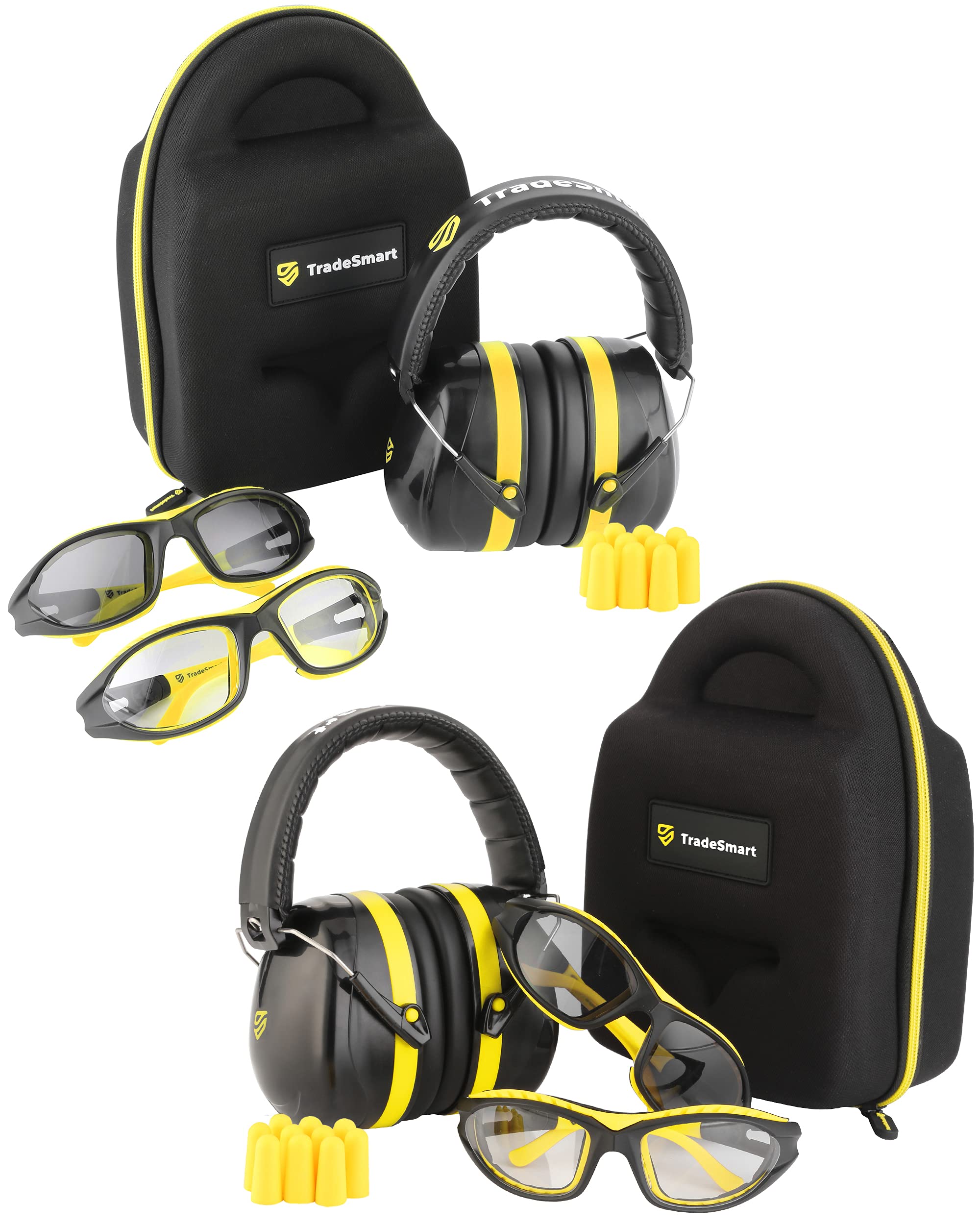 TRADESMART Shooting Range Earmuffs and Safety Glasses - Premium Hearing and Eye Protection Bundle for Shooting, Hunting, and Range Practice