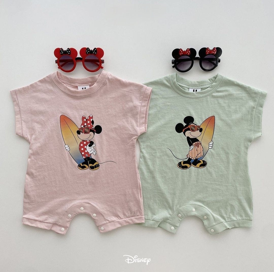 Disney Mickey & Minnie Romper Outfit for Kids - Cute Cartoon Character Baby Jumpsuit for Boys & Girls - Perfect for Birthday Parties, Family Photos & Disney Theme Events