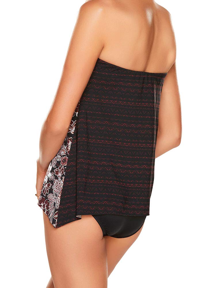 Miraclesuit Women's Swimwear - Mendhika Bandeau Underwire Bra Tankini Top with Removable Straps | Perfect for Beach, Pool & Vacation | Flattering Swimwear for Women