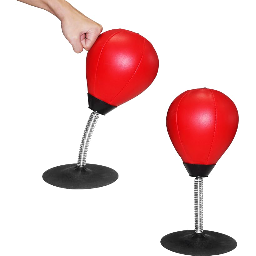 Portable Desktop Punching Bag for Stress Relief - Fun Boxing Exercise for Adults & Kids - Perfect Gift for Coworkers, Boss - Use at Home, Office or Gym