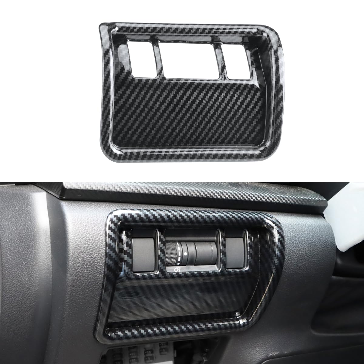 Carbon Fiber Headlight Adjust Button Cover for Subaru Crosstrek/Impreza - Dashboard Upgrade for Night Driving