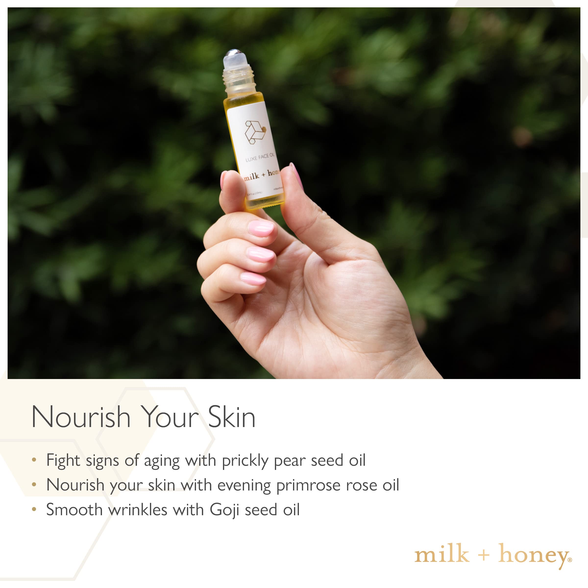 Luxe Hydrating & Brightening Face Oil with Vitamin E, Prickly Pear, Evening Primrose Rose & Goji Seed - Roll On 0.34 oz - Perfect for Nighttime Skincare & Glowing Complexion