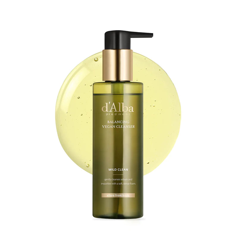 d'Alba Mild Skin Balancing Vegan Cleanser 200ml - Gentle Face Wash for Sensitive Skin, Cruelty-Free & Hydrating Facial Cleanser | Perfect for Daily Skincare Routine & Travel