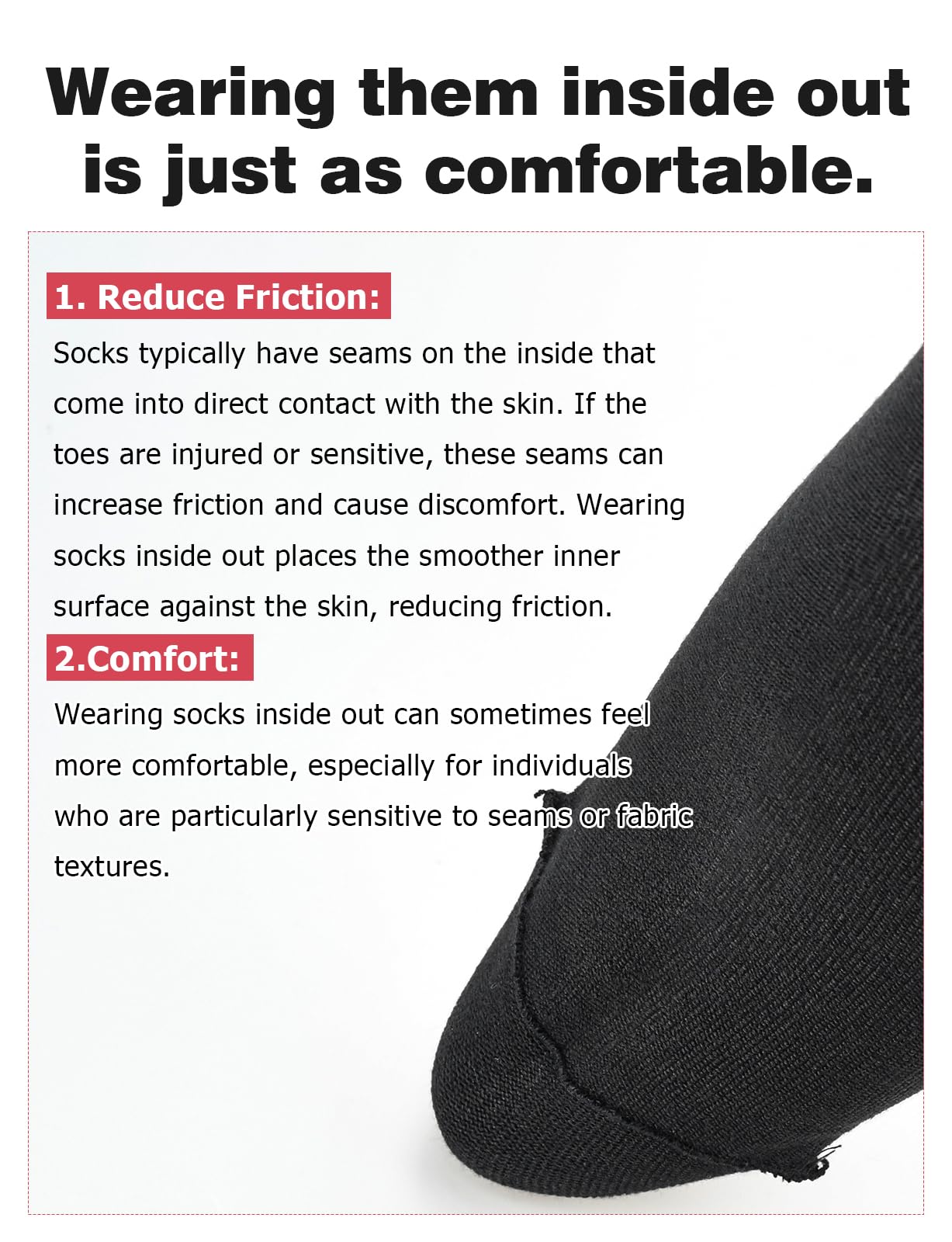 Orthopedic Walking Boot Socks - 2 Pairs Breathable Liner Socks for Medical & Fracture Boots - Comfortable Support Socks for Men & Women (Black & White) - Ideal for Post-Surgery Recovery & Daily Mobility