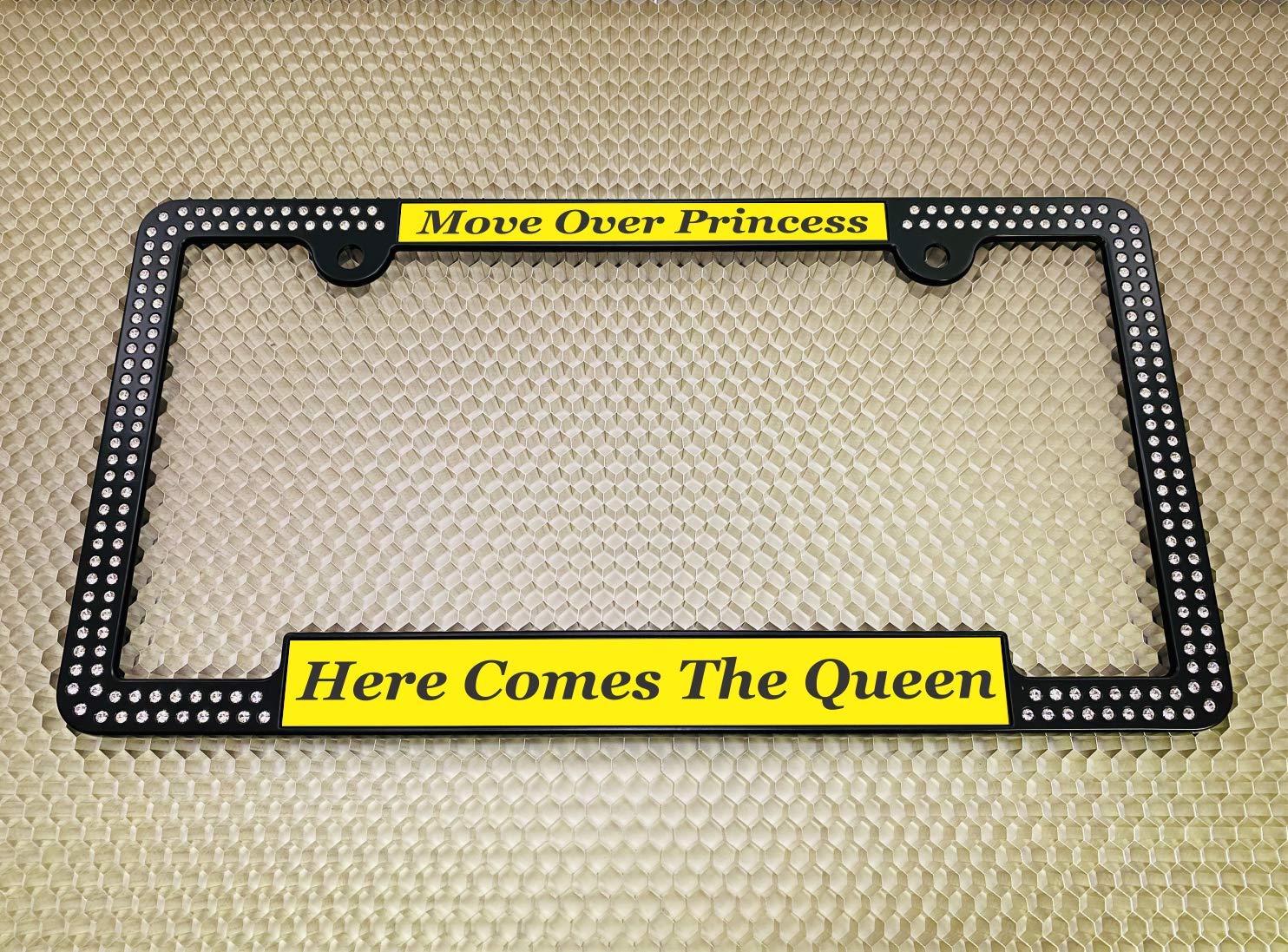 Custom Laser Engraved Crystal License Plate Frame - Bling Car Accessory for Personalization