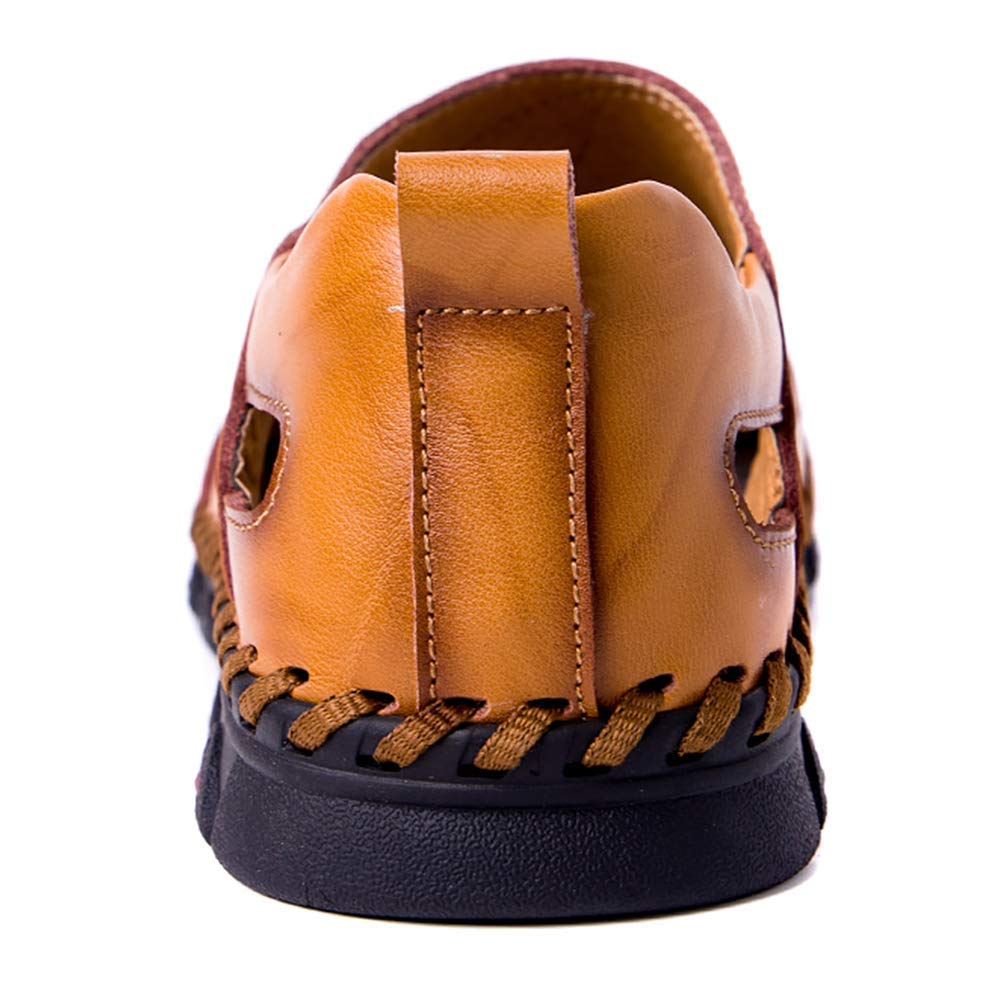 UPIShi Men's Leather Outdoor Sandals - Slip-On Casual Fisherman Sandals for Summer, Lightweight Comfortable Walking Shoes for Beach, Hiking, Travel & Daily Wear