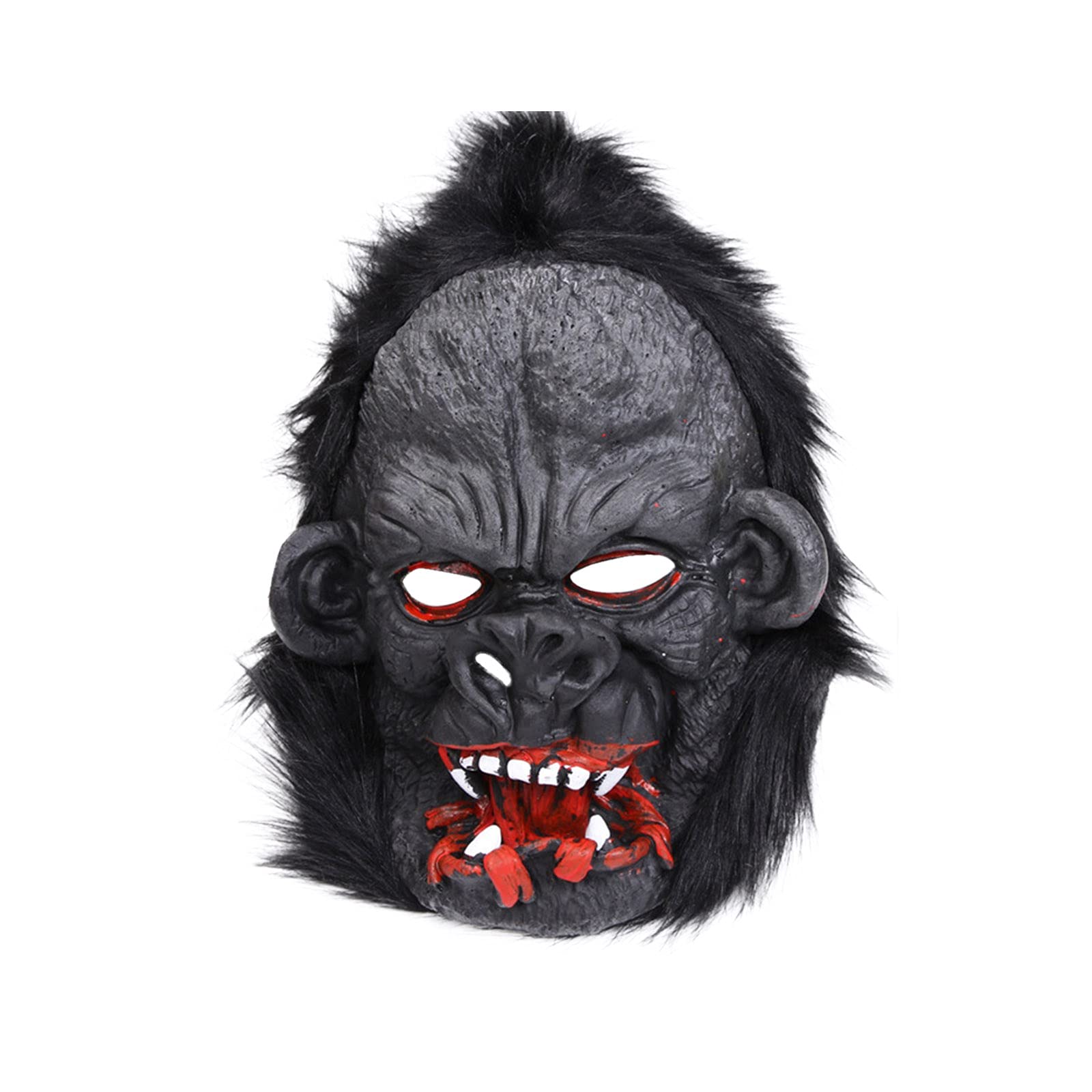 Scary Halloween Orangutan Mask with Ears - Realistic Animal Horror Costume Accessory for Halloween Parties, Cosplay, and Themed Events (One Size)