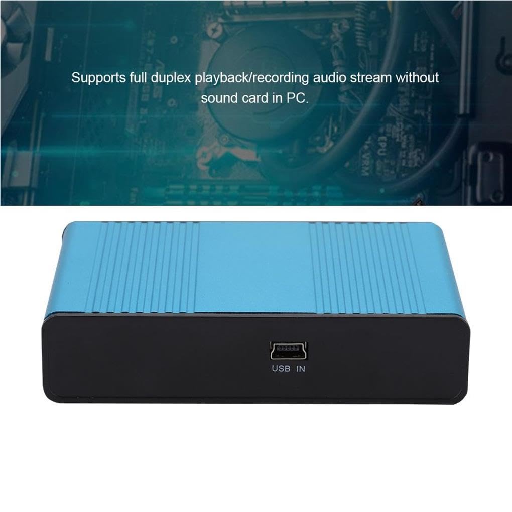 10-Piece Aluminum Alloy External USB Sound Card 5.1 Channel Audio Adapter for PC/Laptop - Professional Home Theater & Gaming Speaker Upgrade (Ideal for Music Production, Streaming & Conference Calls)
