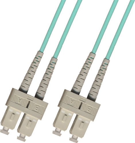 200M OM3 10G Multimode Duplex Fiber Optic Cable (50/125) - SC to SC Connectors - Aqua - Perfect for Data Centers, Server Rooms & High-Speed Network Installations