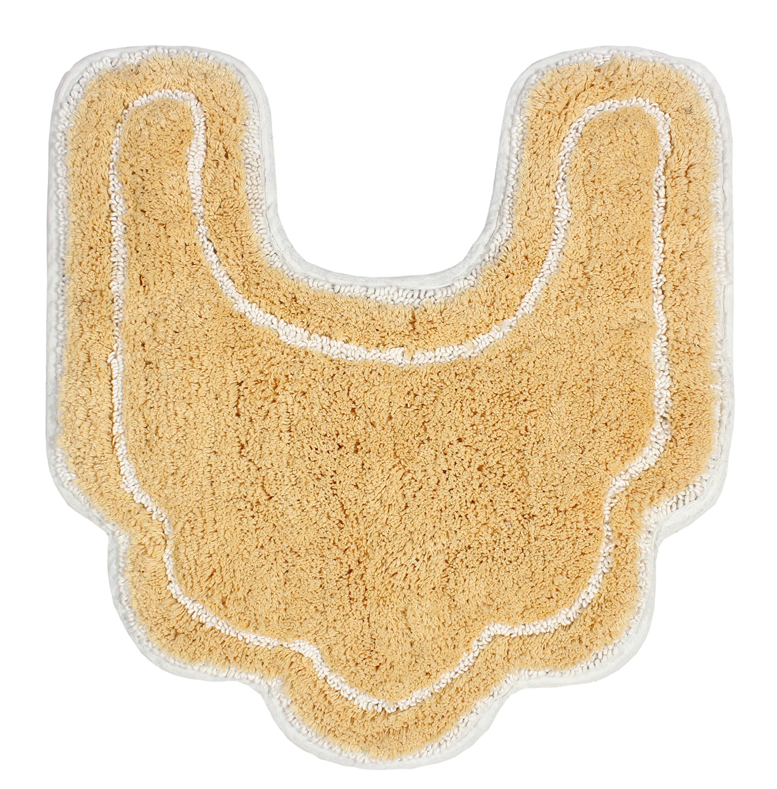 Home Weavers Allure Collection U-Shaped Contour Toilet Rug - Extra Thick, Non-Slip Bathroom Mat, 100% Cotton Soft & Absorbent, Machine Washable (20