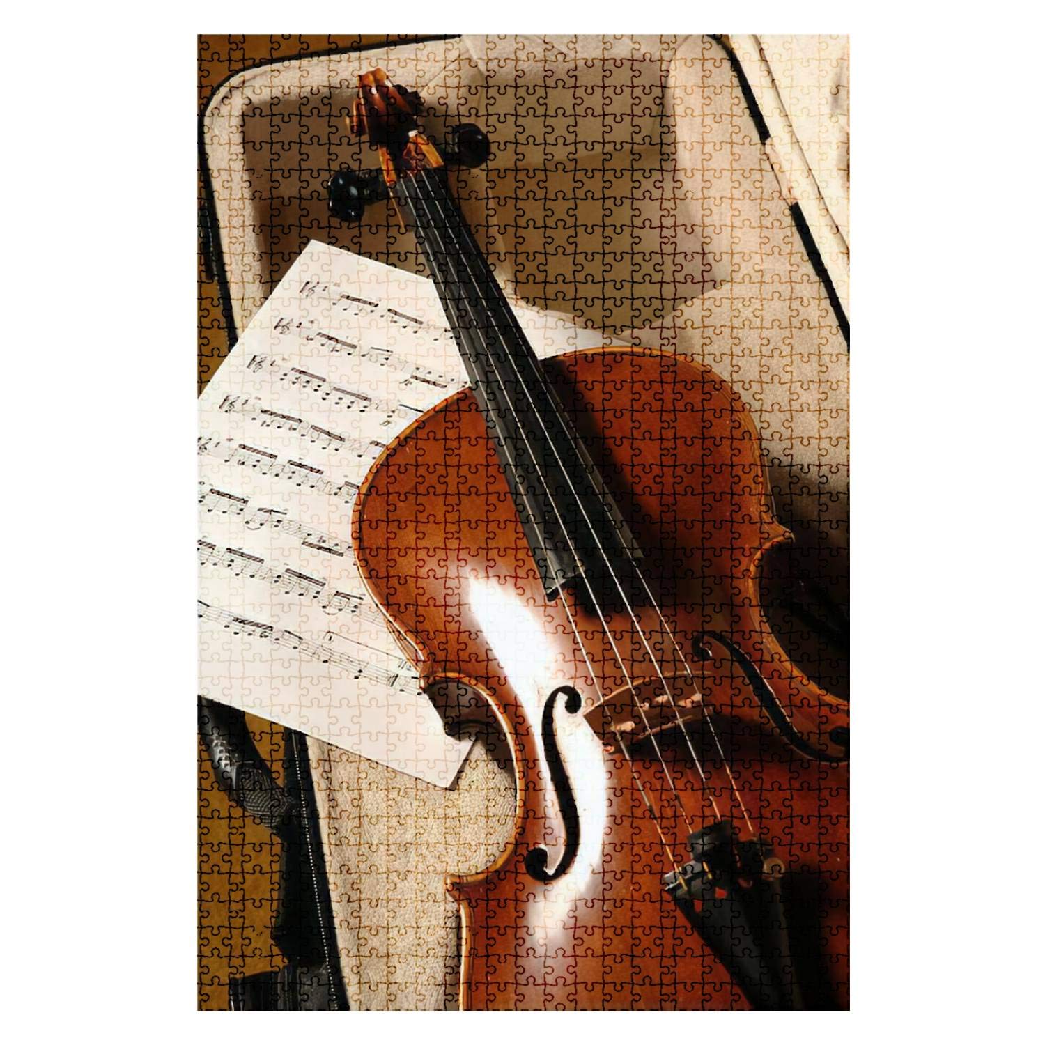1000-Piece Wooden Jigsaw Puzzle - Violin & Viola Musical Instrument Art - Challenging Adult Puzzle for Home Decor, Gift & Educational Game (Perfect for Music Lovers, Family Game Night & Stress Relief)