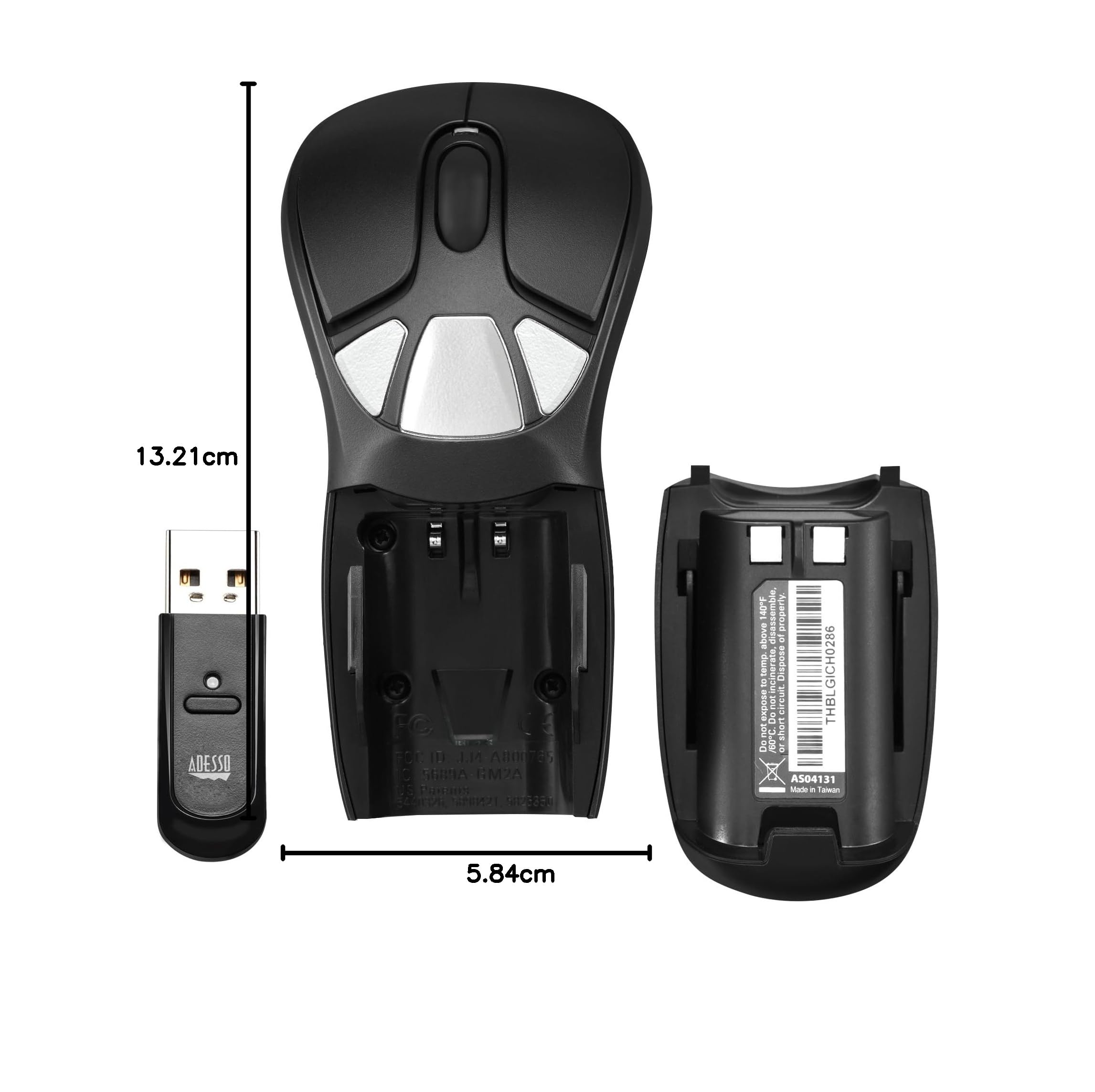 Adesso iMouse P30 Air Mouse GO Plus - Wireless USB Presenter & Cursor Controller for TV, Projector, Laptop, Desktop, CCTV - Rechargeable Presentation Clicker with Charging Stand - Perfect for Meetings, Home Theater & Security Monitoring