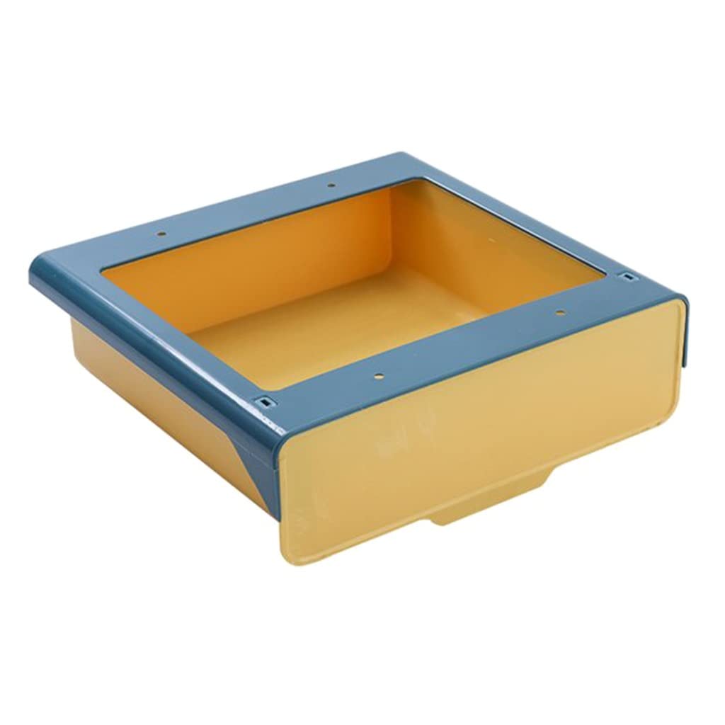 Yellow Self-Adhesive Under Desk Storage Drawer Organizer - School Classroom & Home Office Tray for Stationery, Books, Bedroom Essentials - Space Saving Desk & Table Organizer for Students & Professionals