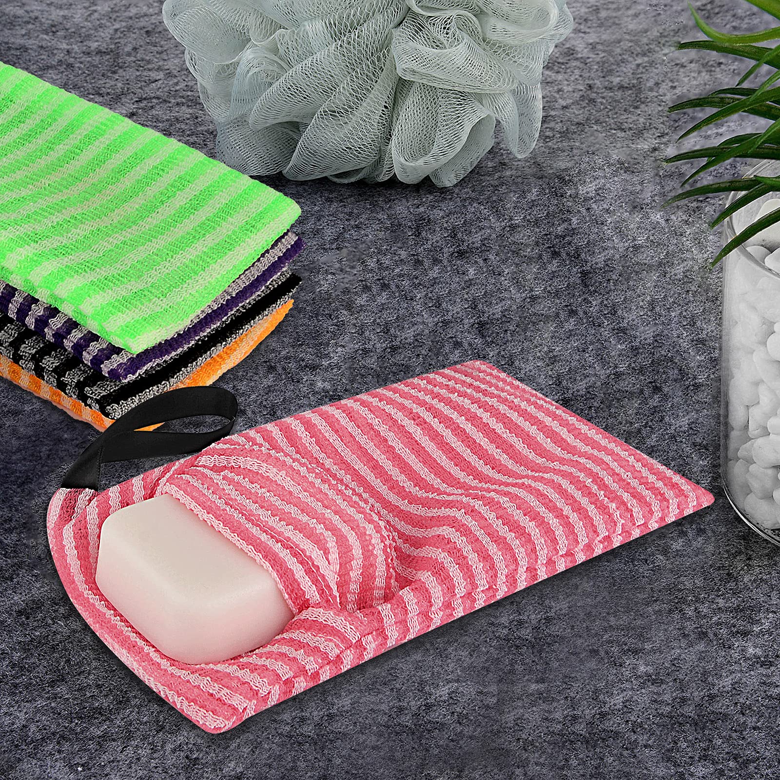 20 Pack Nylon Exfoliating Mesh Soap Bags with Drawstring - Bulk Bar Soap Savers for Bath & Shower | Exfoliating Body Scrubber Pouch, Soap Pocket Holder - Perfect for Gym, Travel & Eco-Friendly Home Use